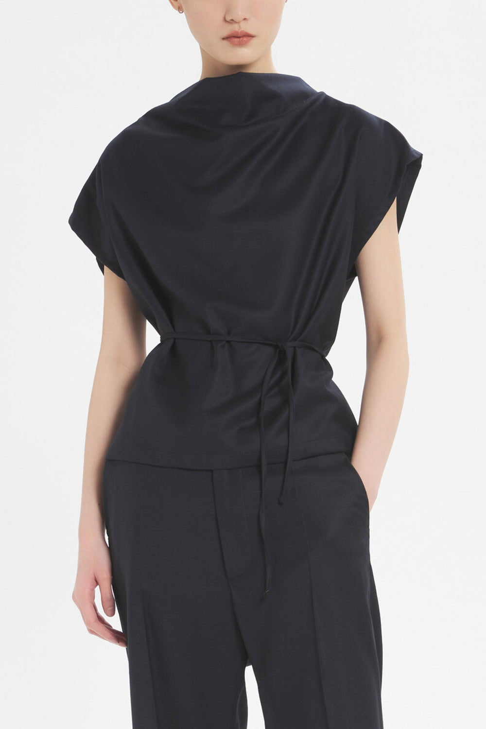 BARENA - Top bianchina flan navy BARENA