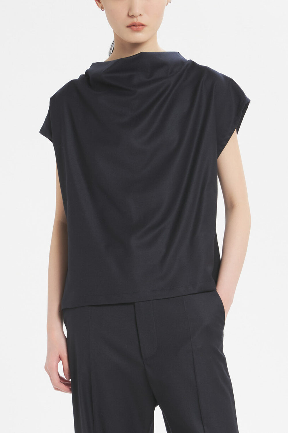 BARENA - Top bianchina flan navy BARENA