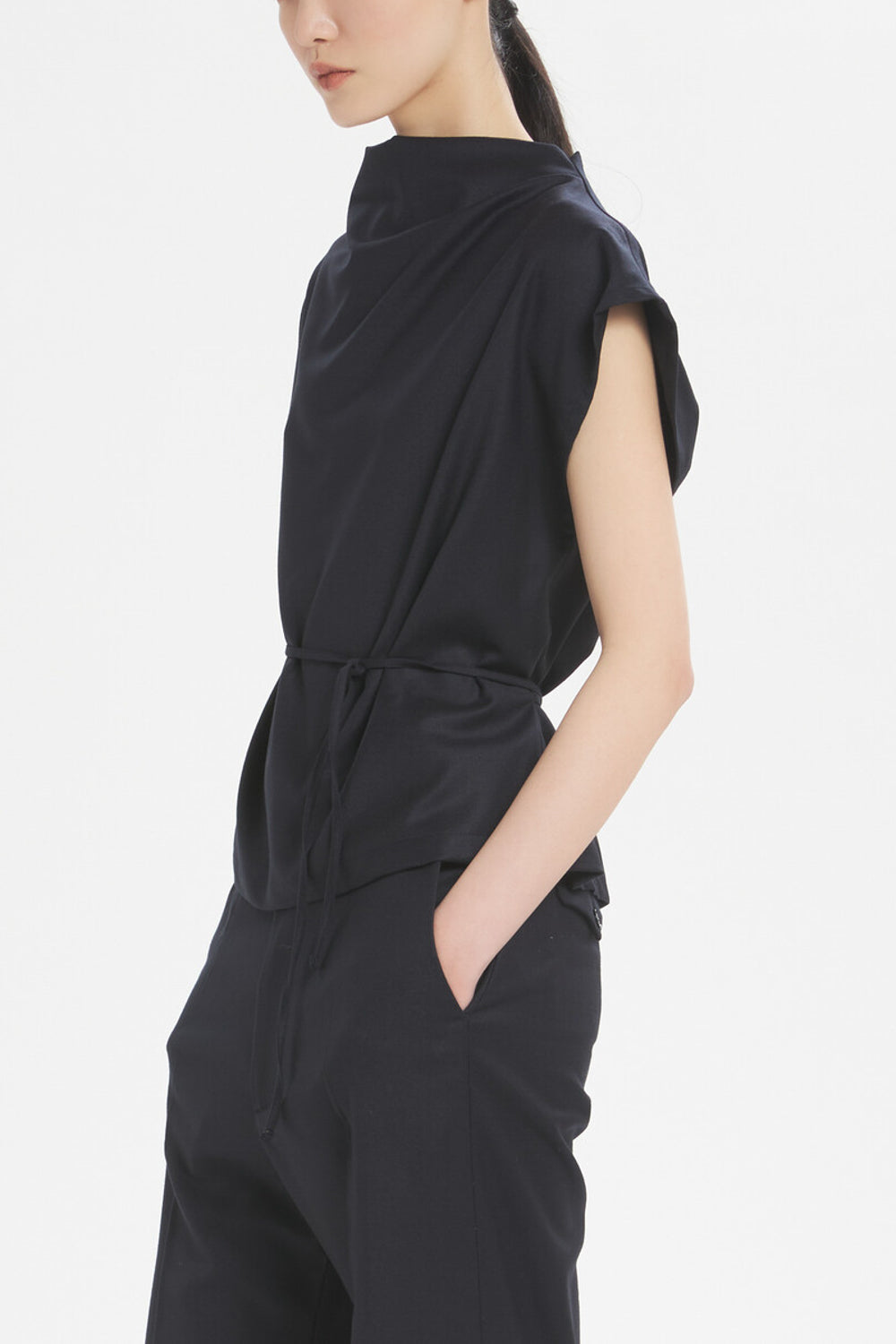BARENA - Top bianchina flan navy BARENA