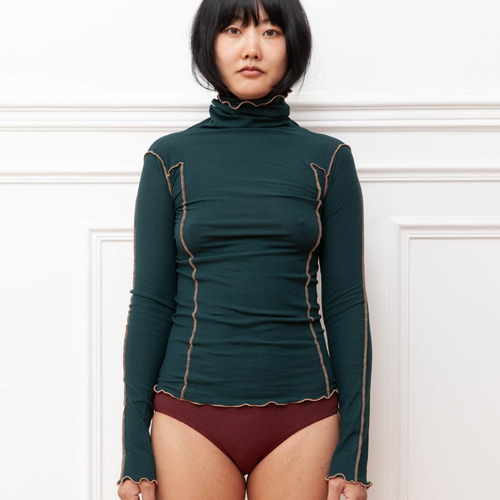 BASERANGE - Omato Turtleneck Hirsu green