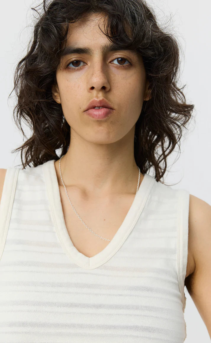 MFPEN - V-neck tank top off white stripe