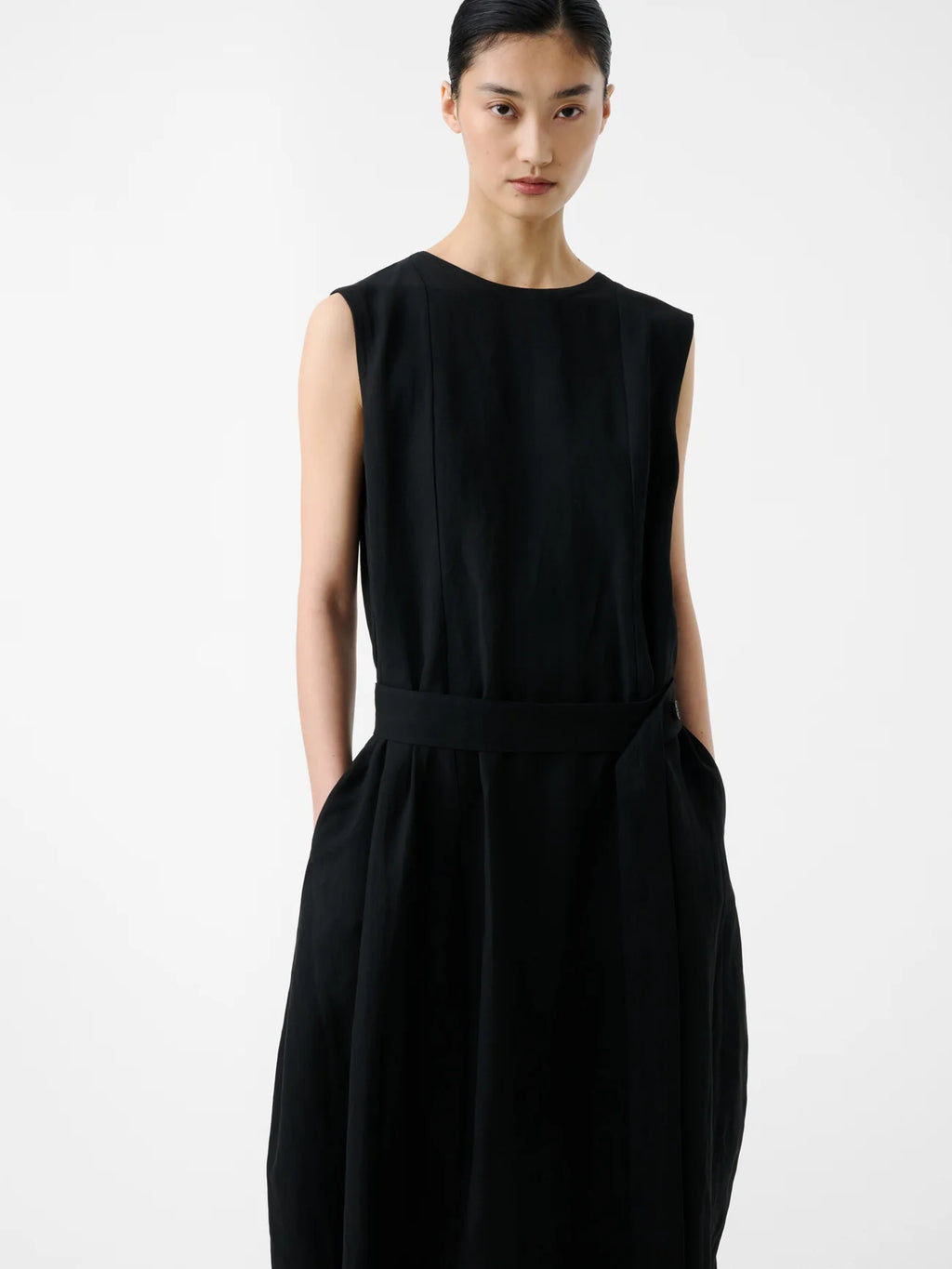 STUDIO NICHOLSON - Dress Wold linen black