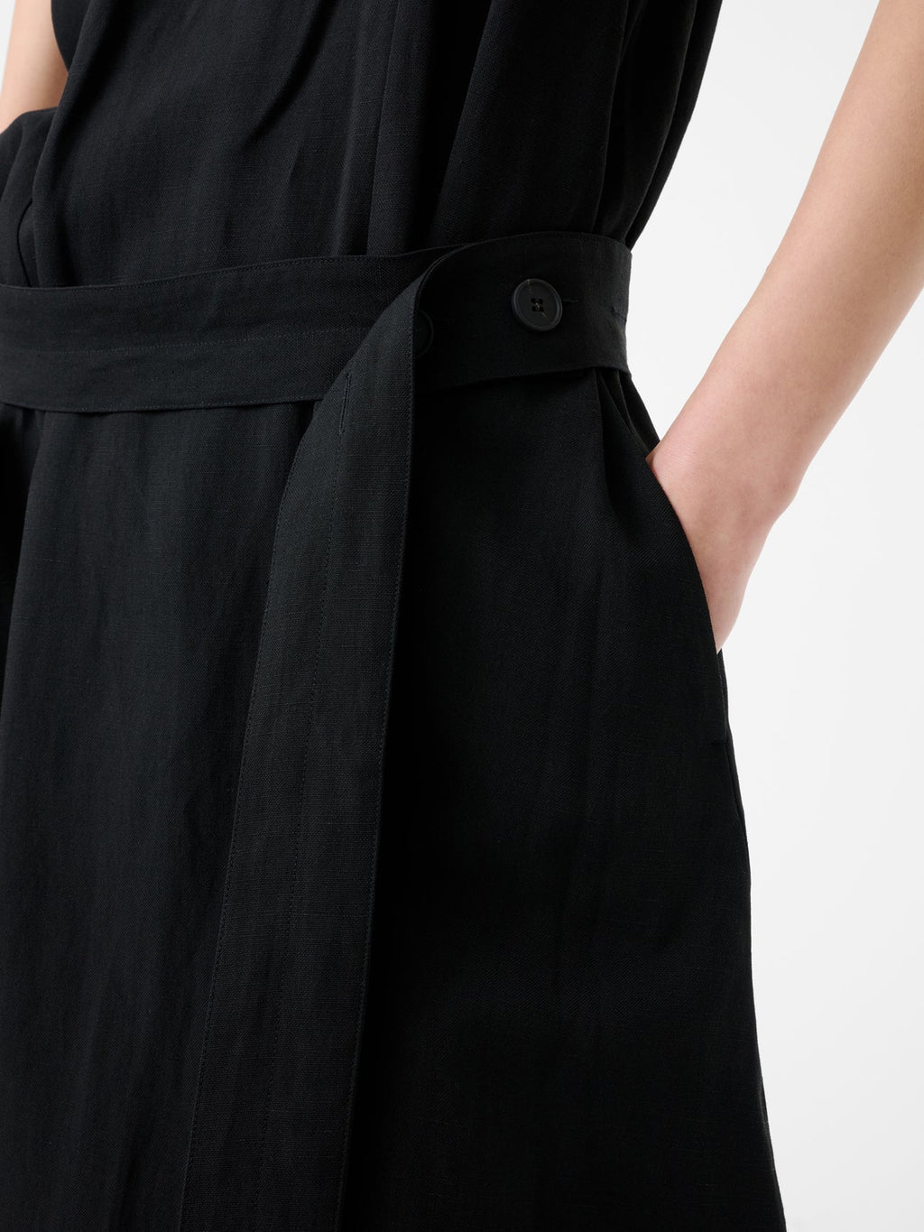 STUDIO NICHOLSON - Dress Wold linen black