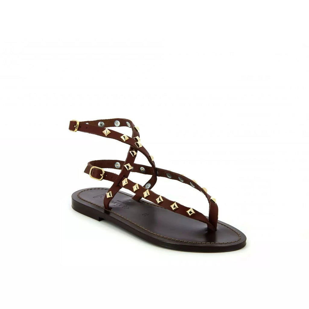 K.JACQUES - Abakopyr moka cuir pul marron or