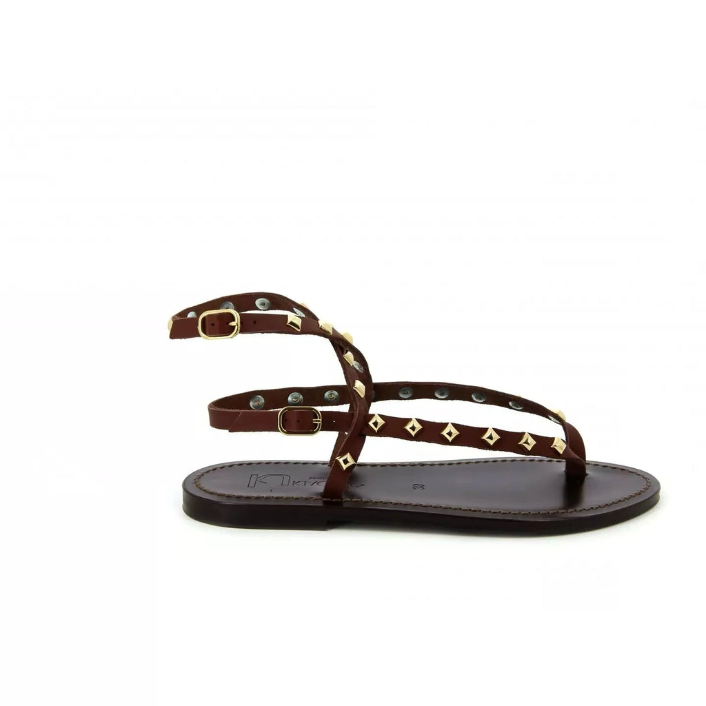 K.JACQUES - Abakopyr moka cuir pul marron or