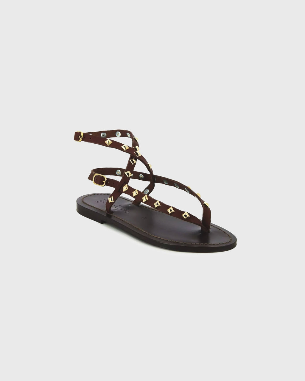 K.JACQUES - Abakopyr moka cuir pul marron or