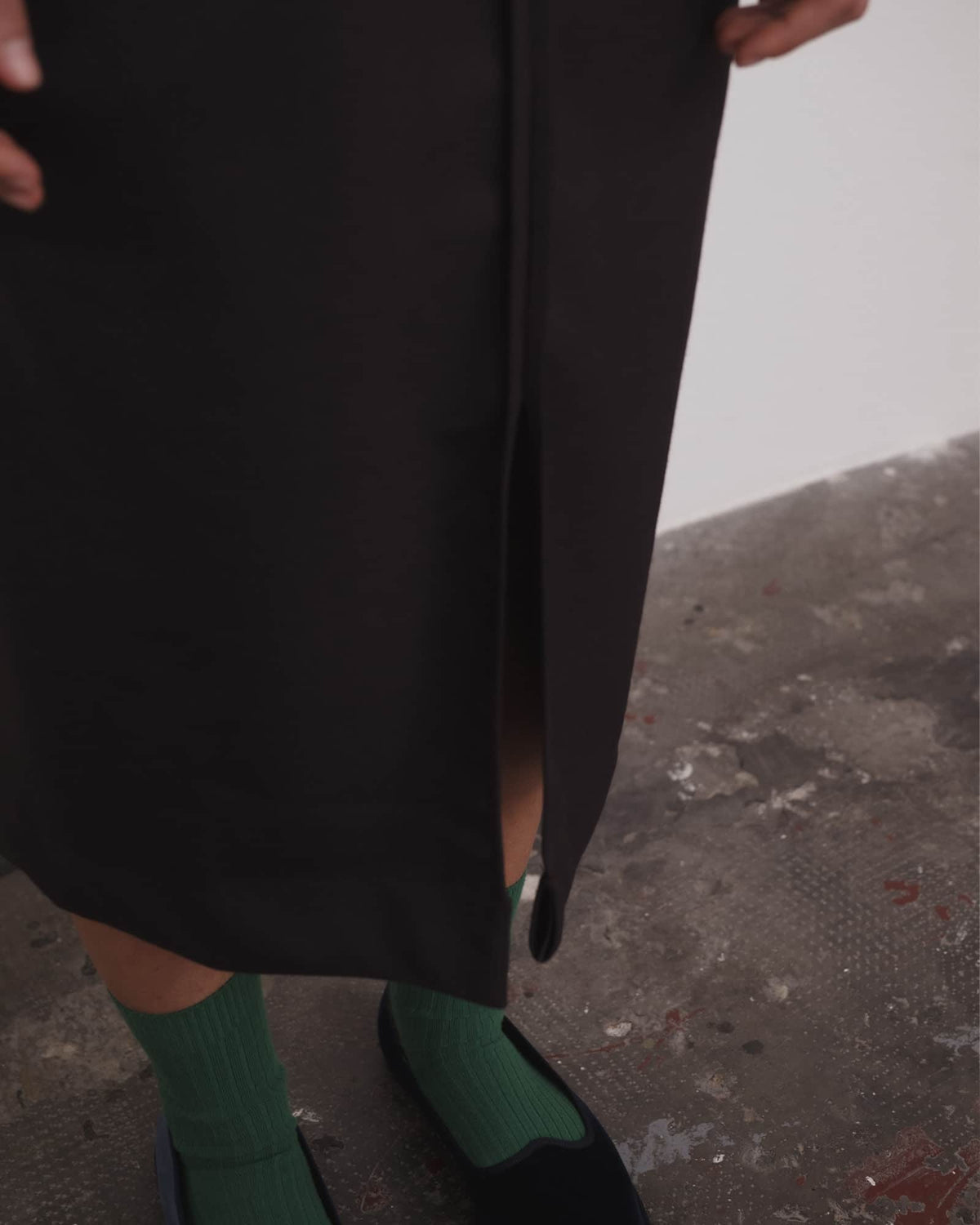 BASERANGE - Dadar skirt wool brown black
