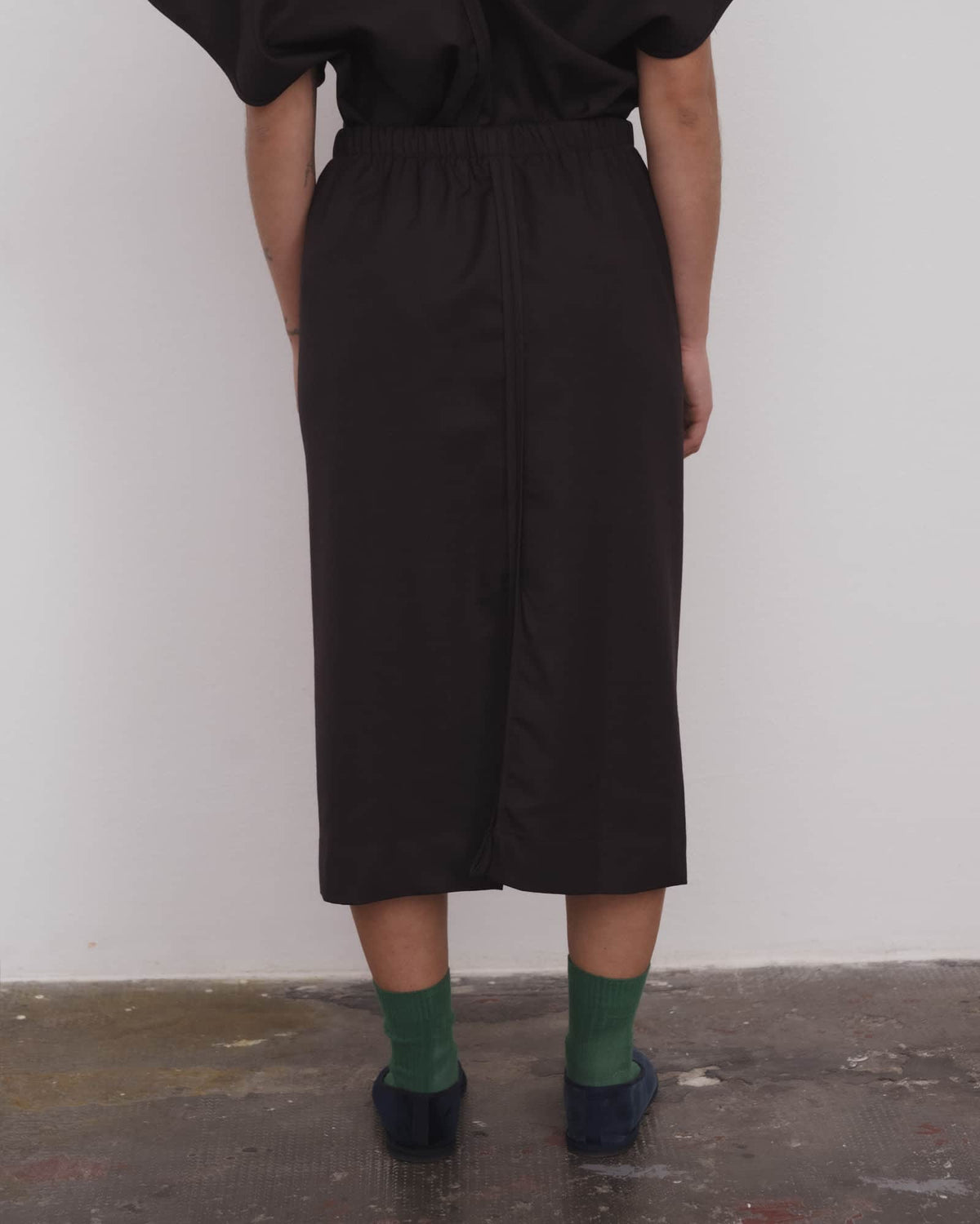 BASERANGE - Dadar skirt wool brown black