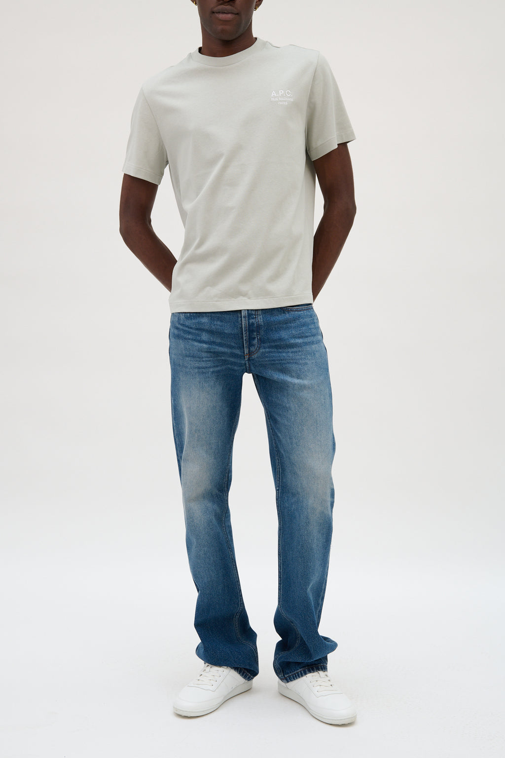 APC - T-shirt standard rue madame GOTS bleu gris