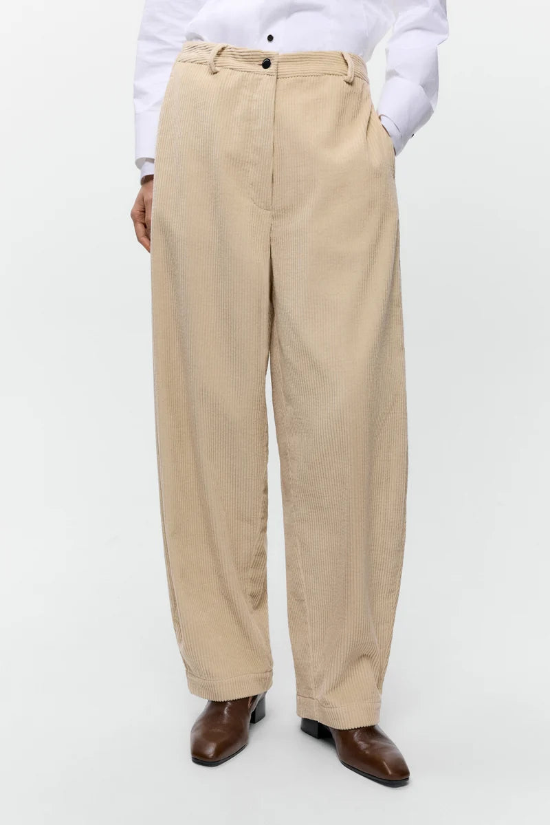 CORDERA - Corduroy curved pants Angora