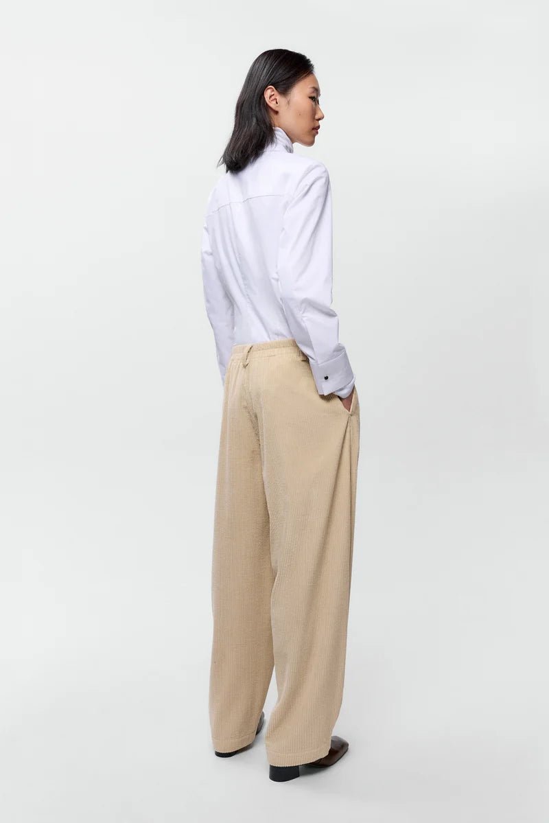 CORDERA - Corduroy curved pants Angora