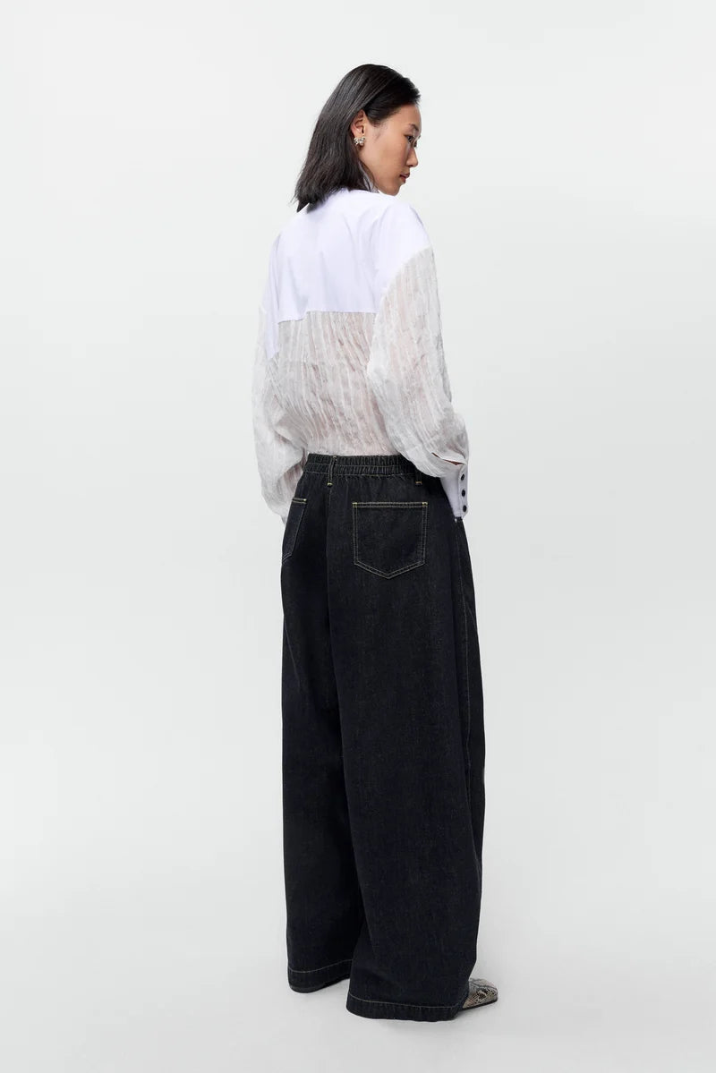 CORDERA - Curved baggy jeans black