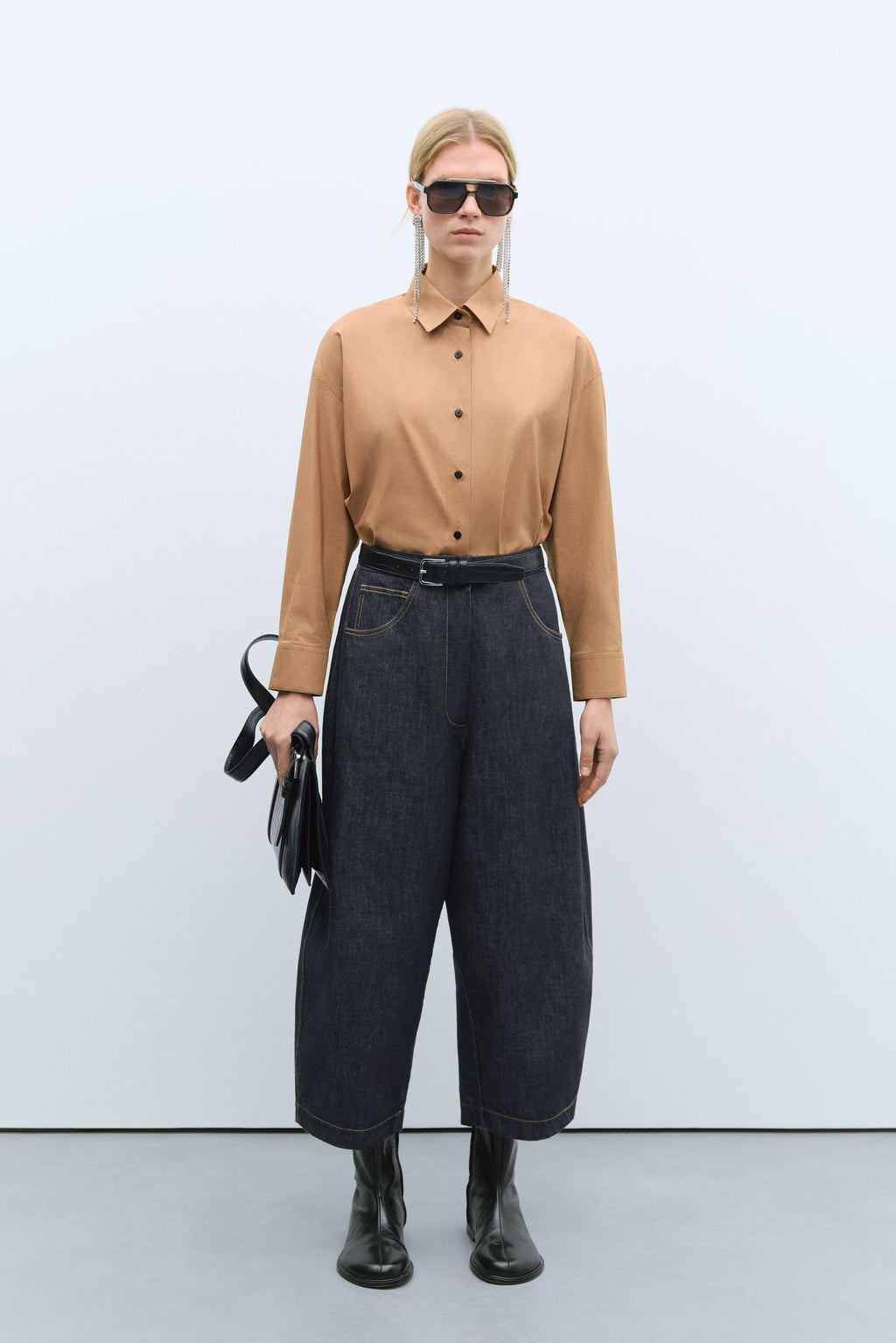 CORDERA - Denim curved pants black CORDERA