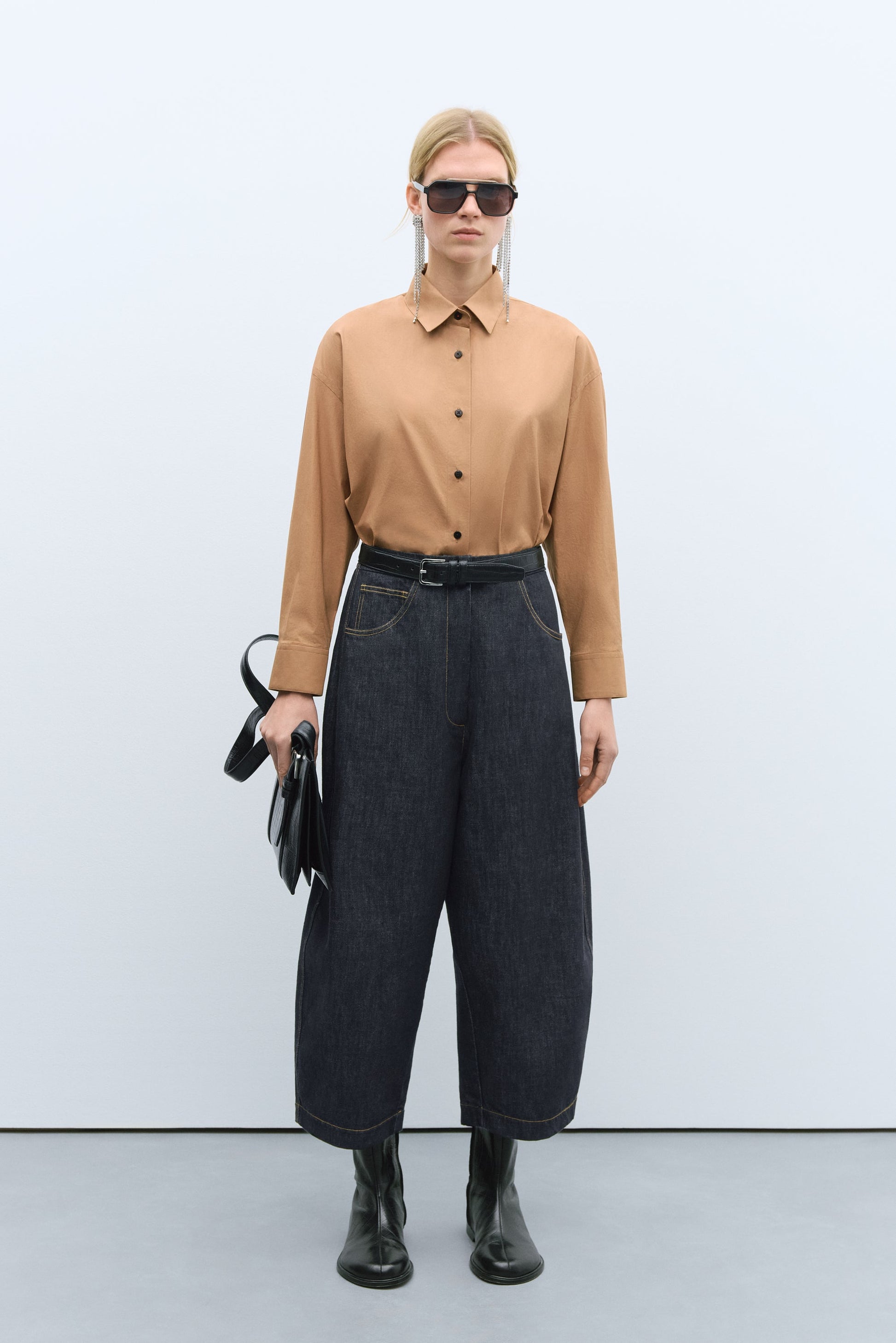 CORDERA - Denim curved pants black CORDERA