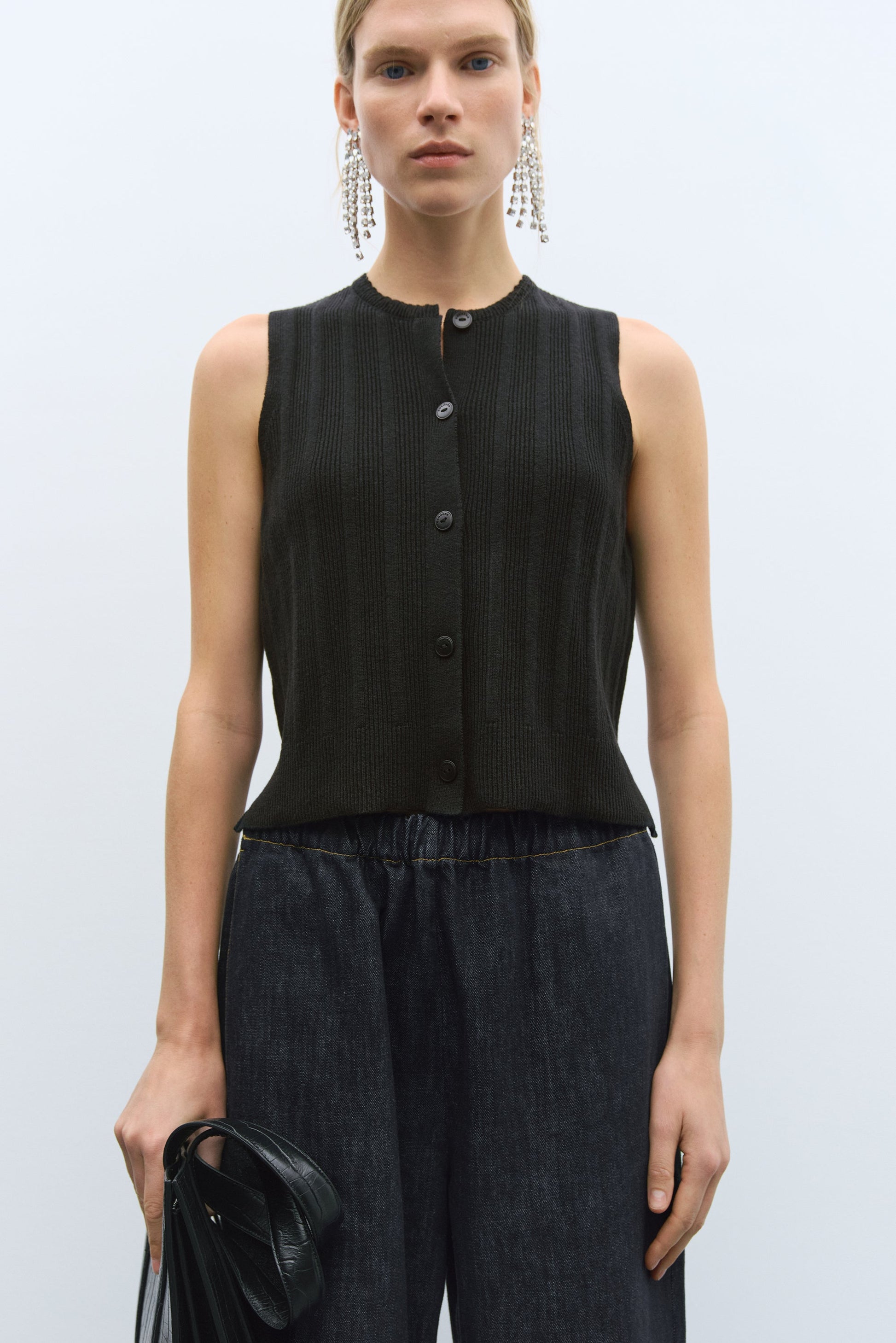 CORDERA - Merino wool waistcoast black CORDERA