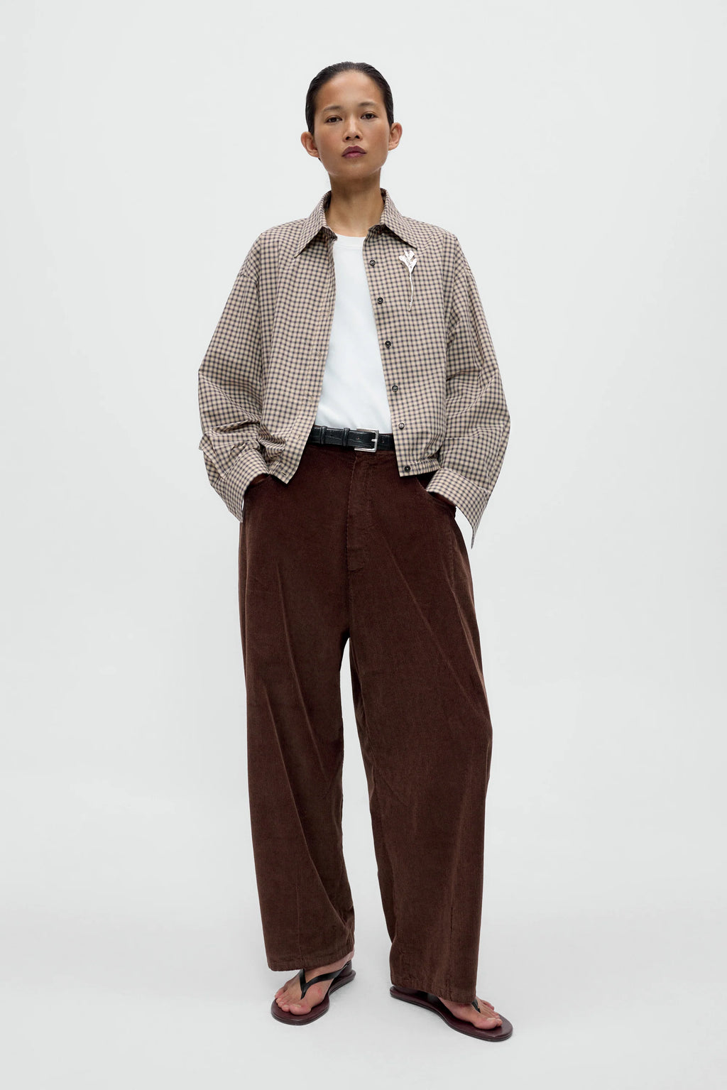 CORDERA - Corduroy baggy pants Brown