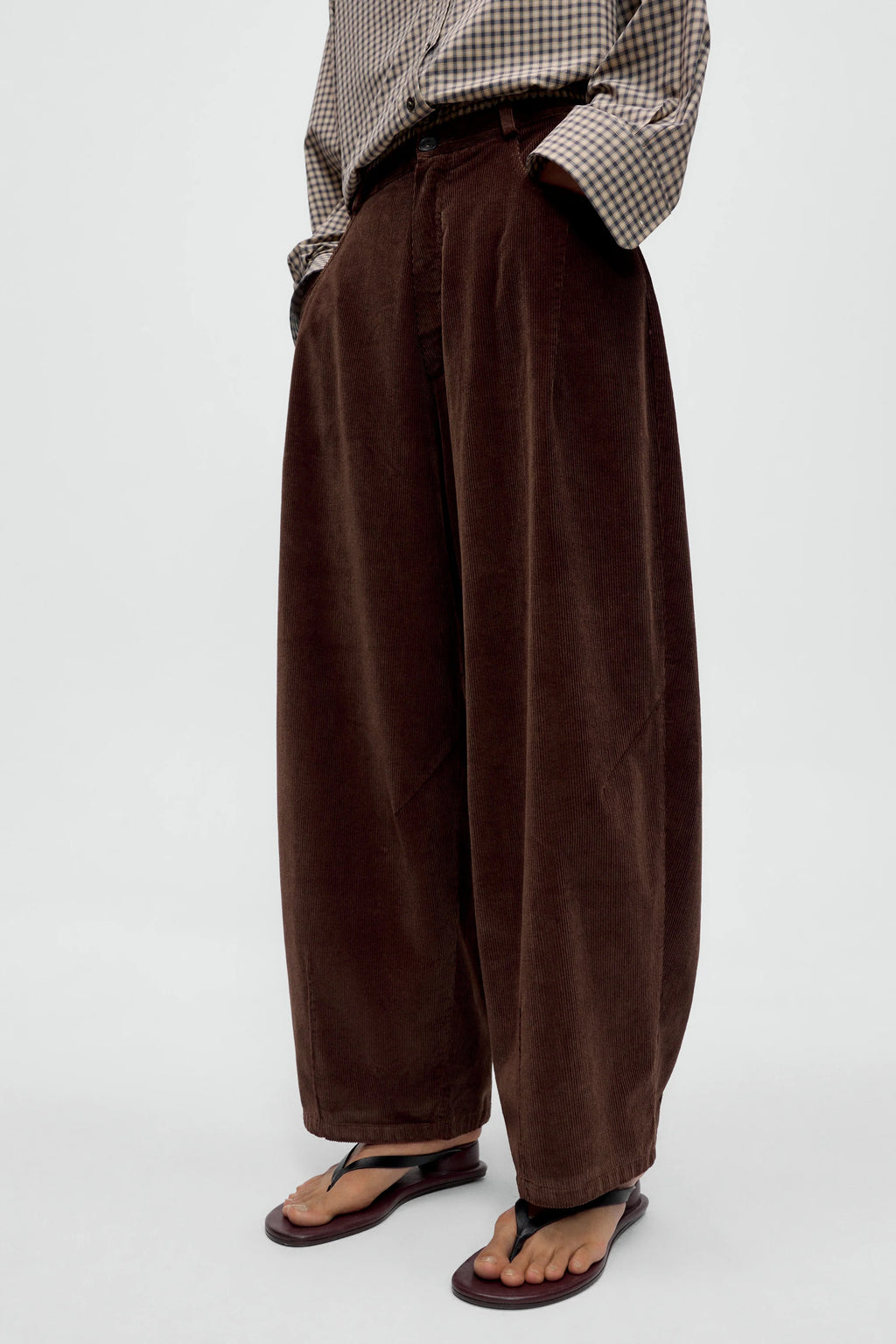 CORDERA - Corduroy baggy pants Brown