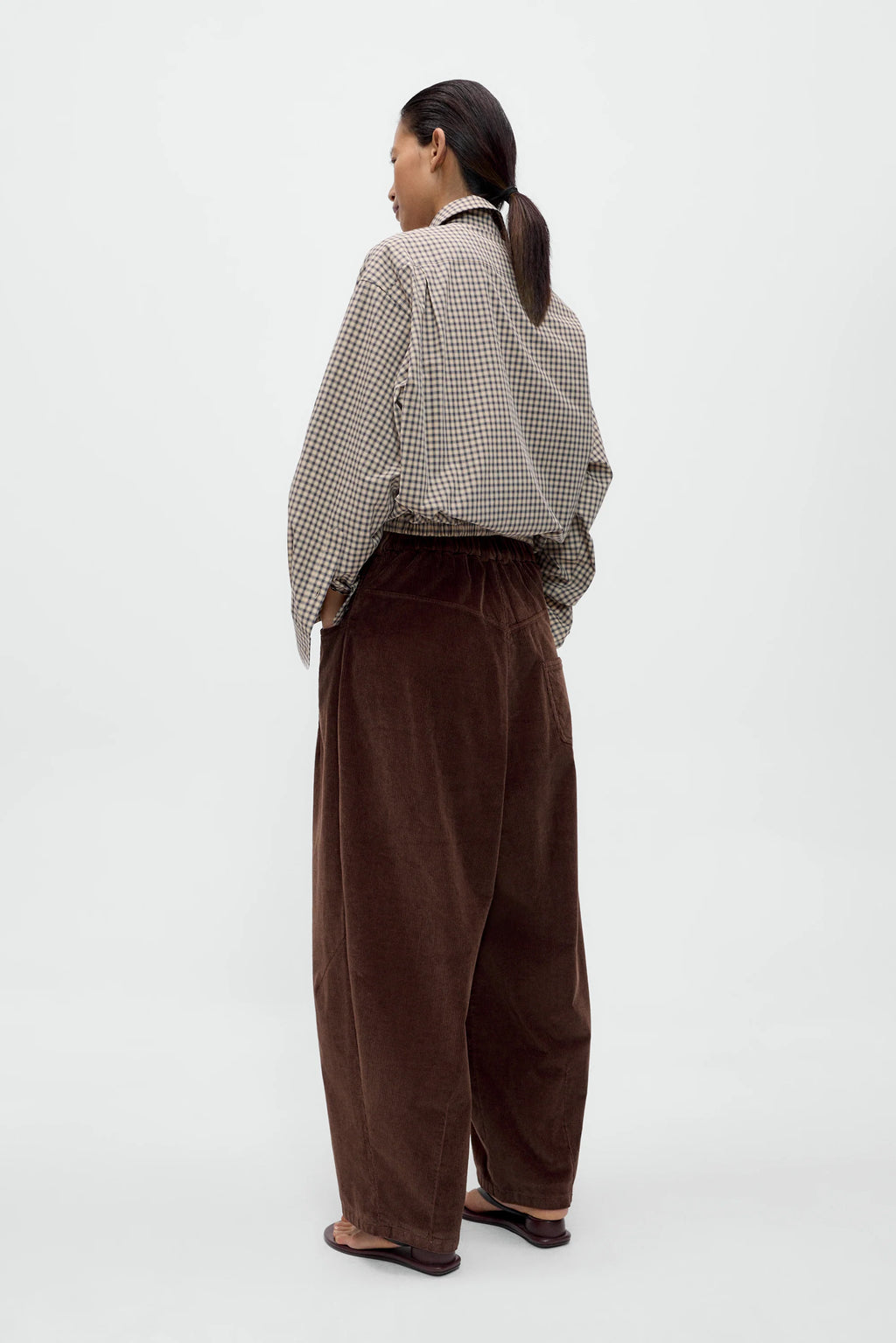CORDERA - Corduroy baggy pants Brown