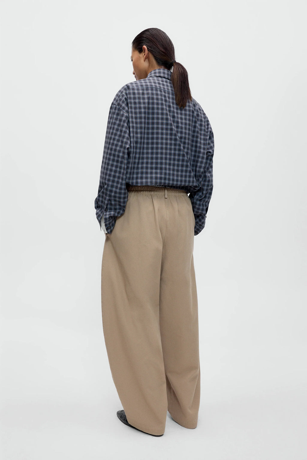 CORDERA - Cotton curved pants Camel