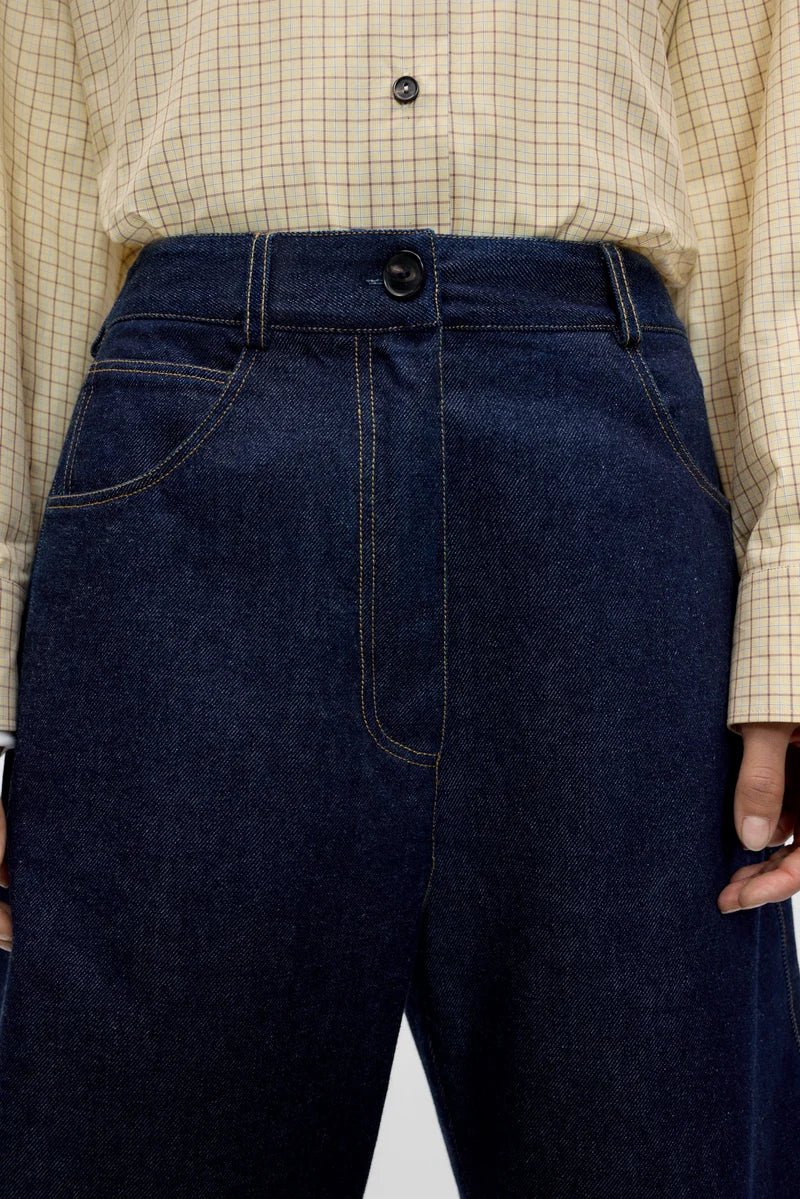 CORDERA - Curved baggy jeans blue