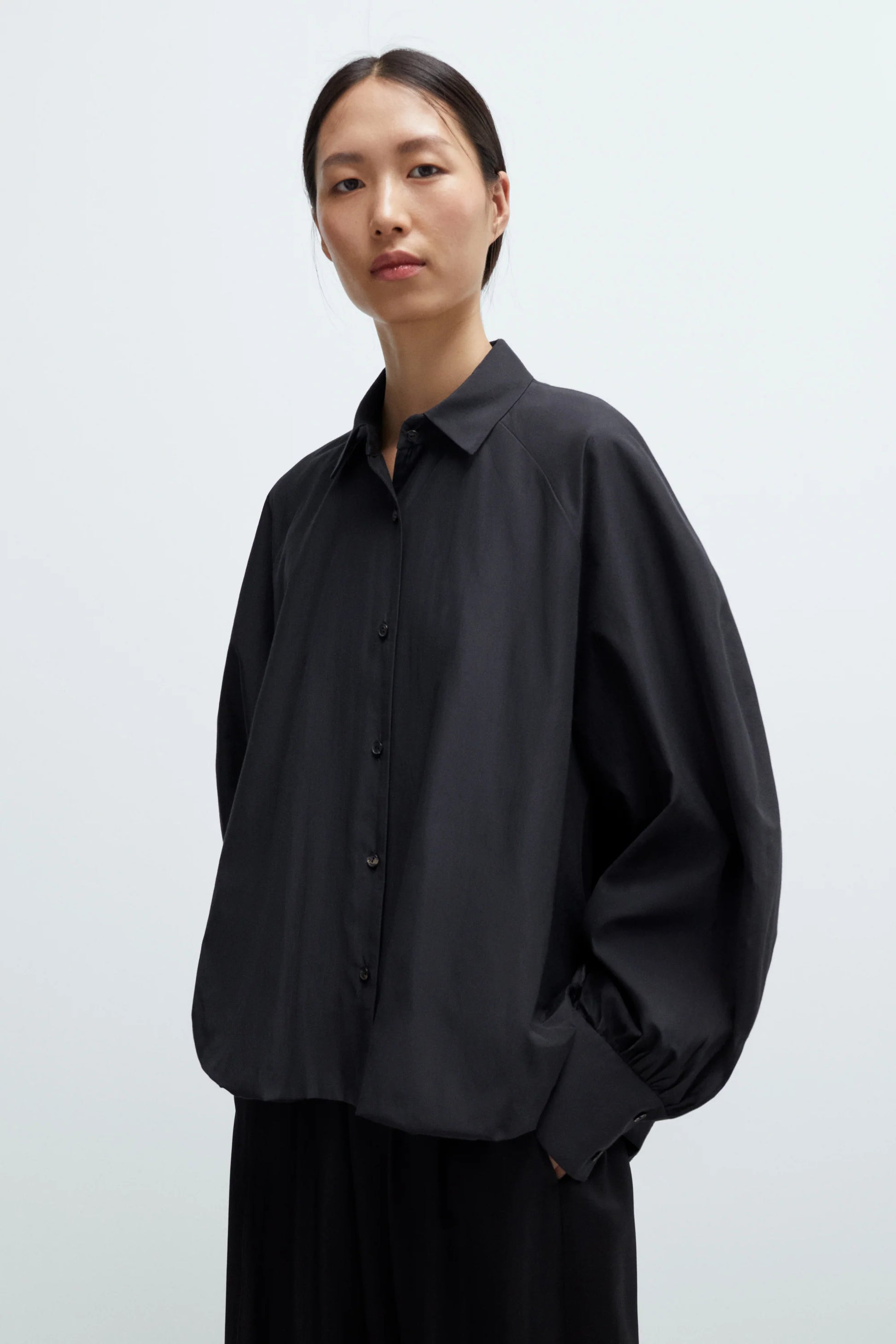 CORDERA - Balloon shirt black