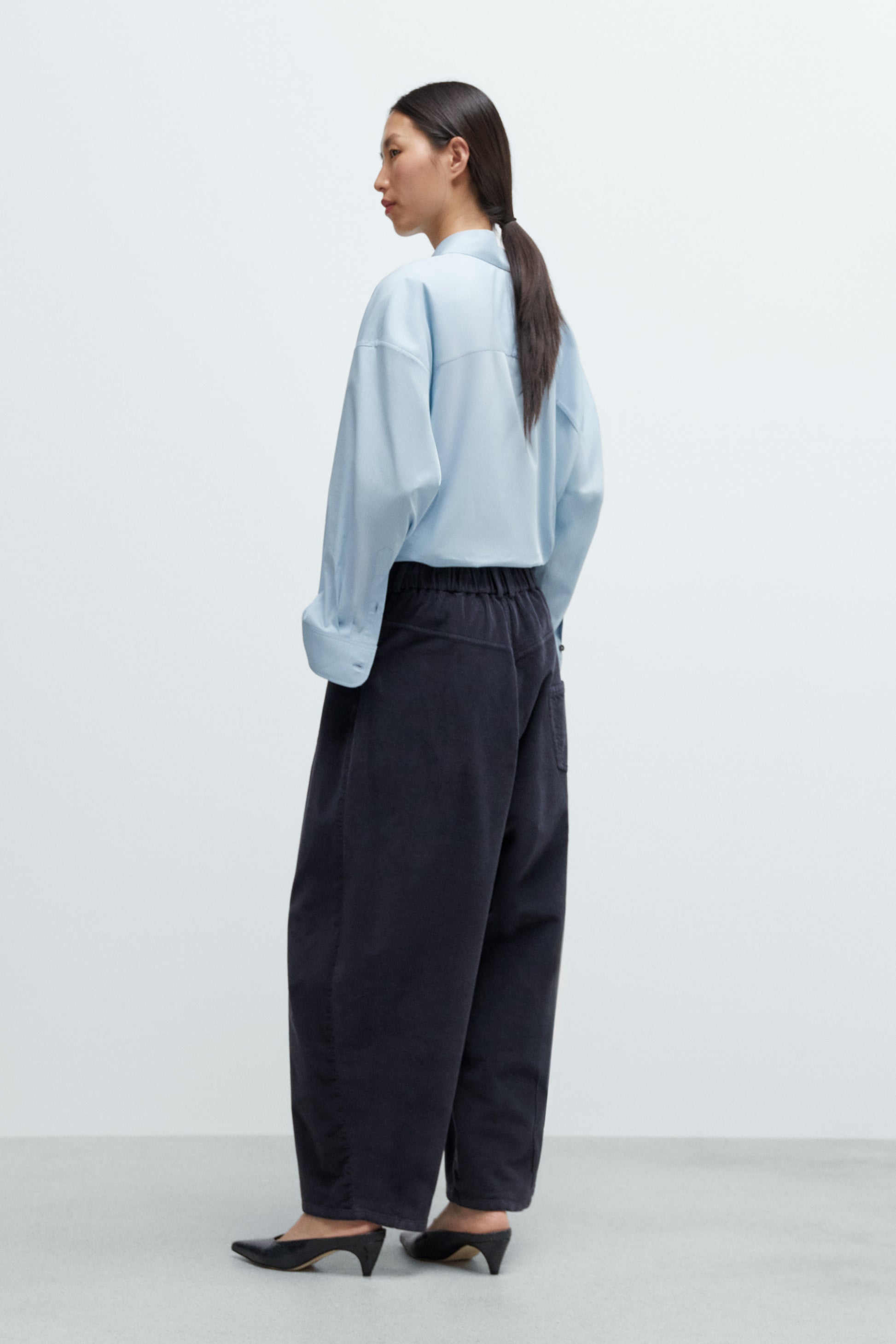 CORDERA - Corduroy baggy pants dusty blue