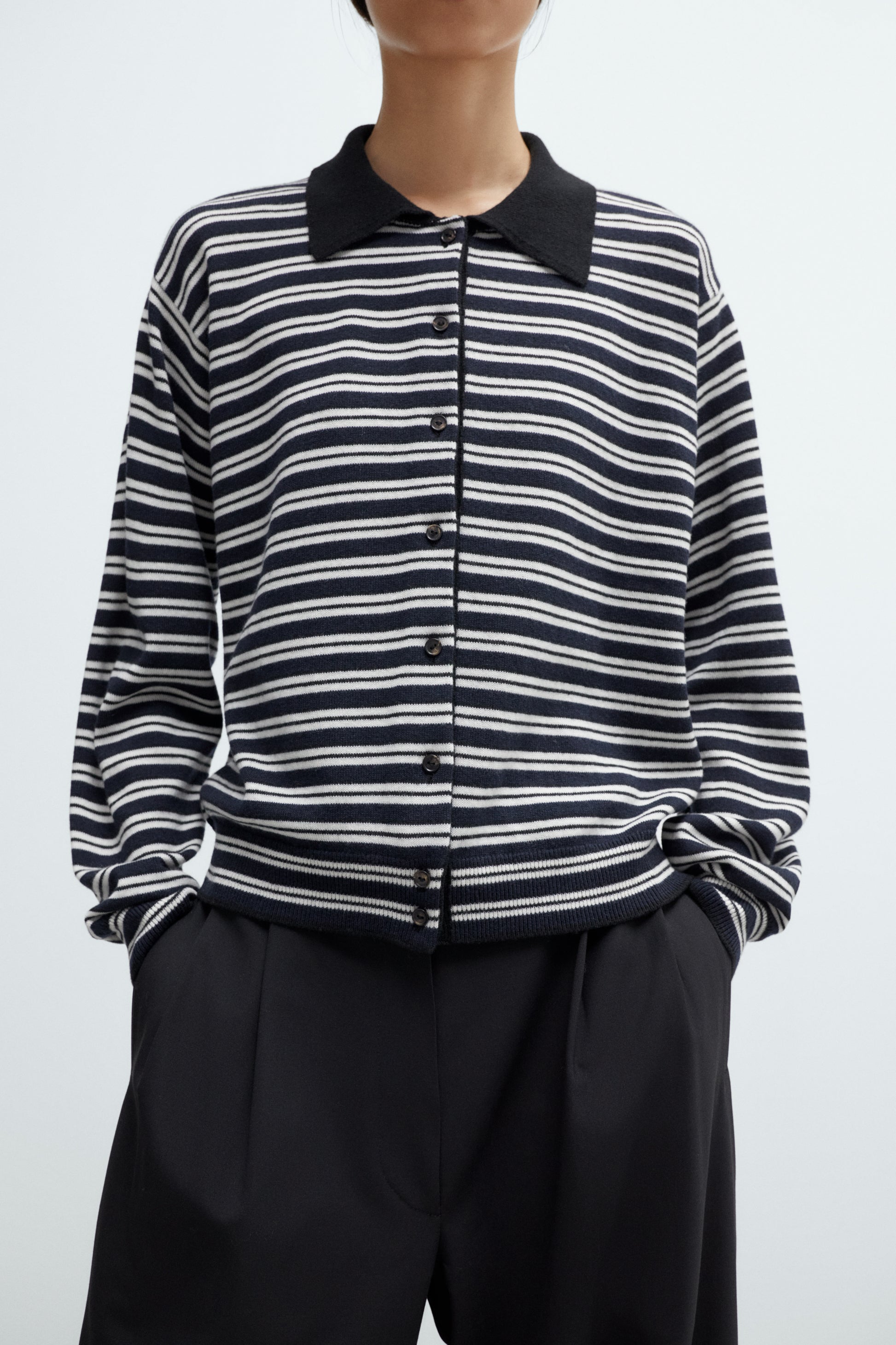 CORDERA - Merino wool striped cardigan