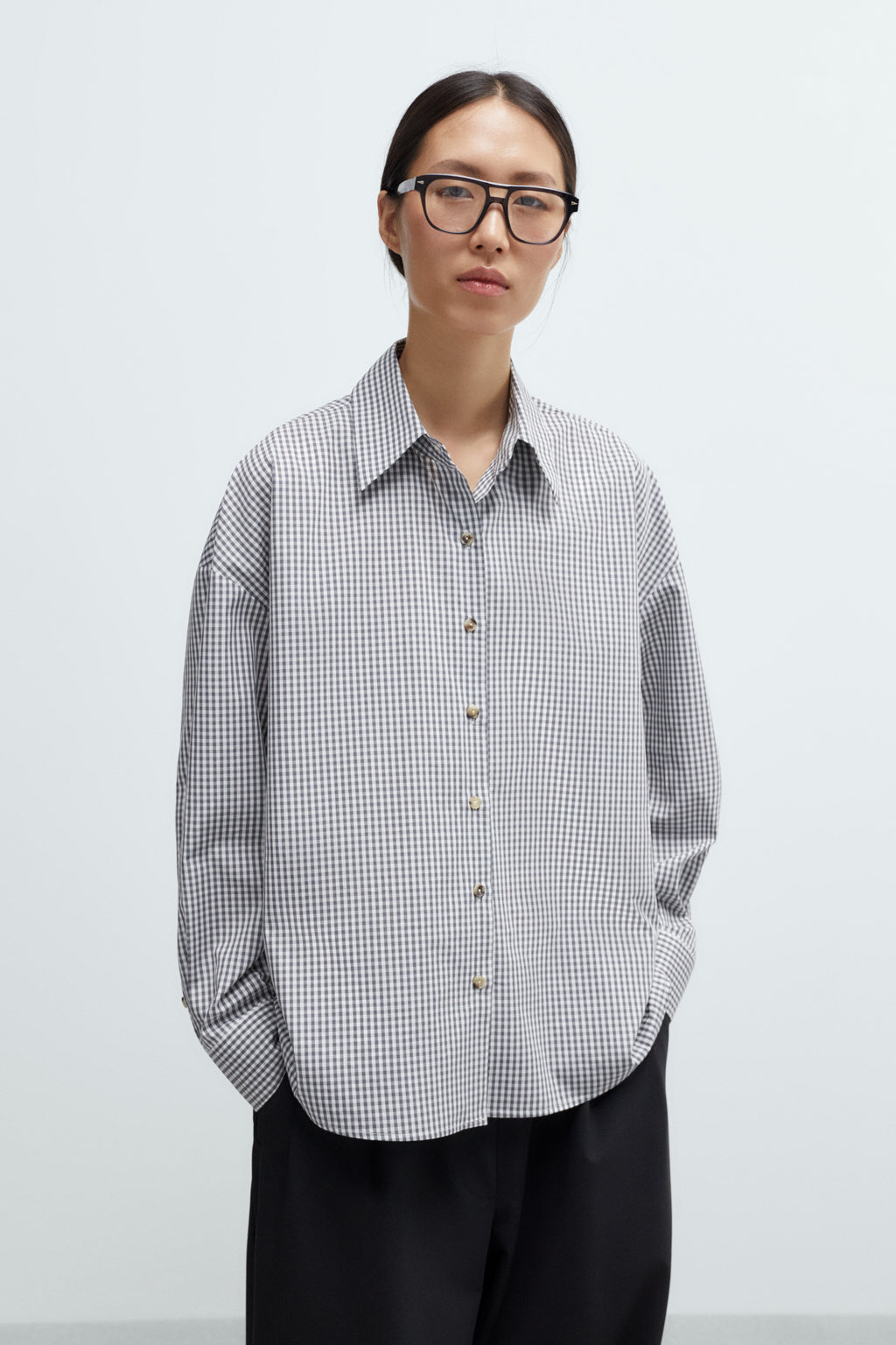 CORDERA - Oversized shirt vichy grey