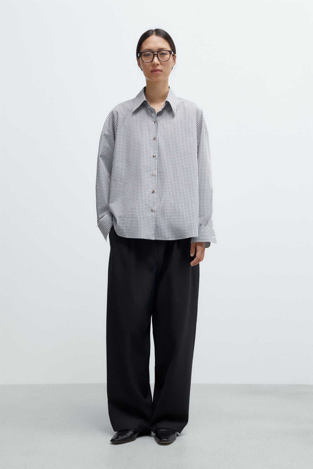 CORDERA - Oversized shirt vichy grey