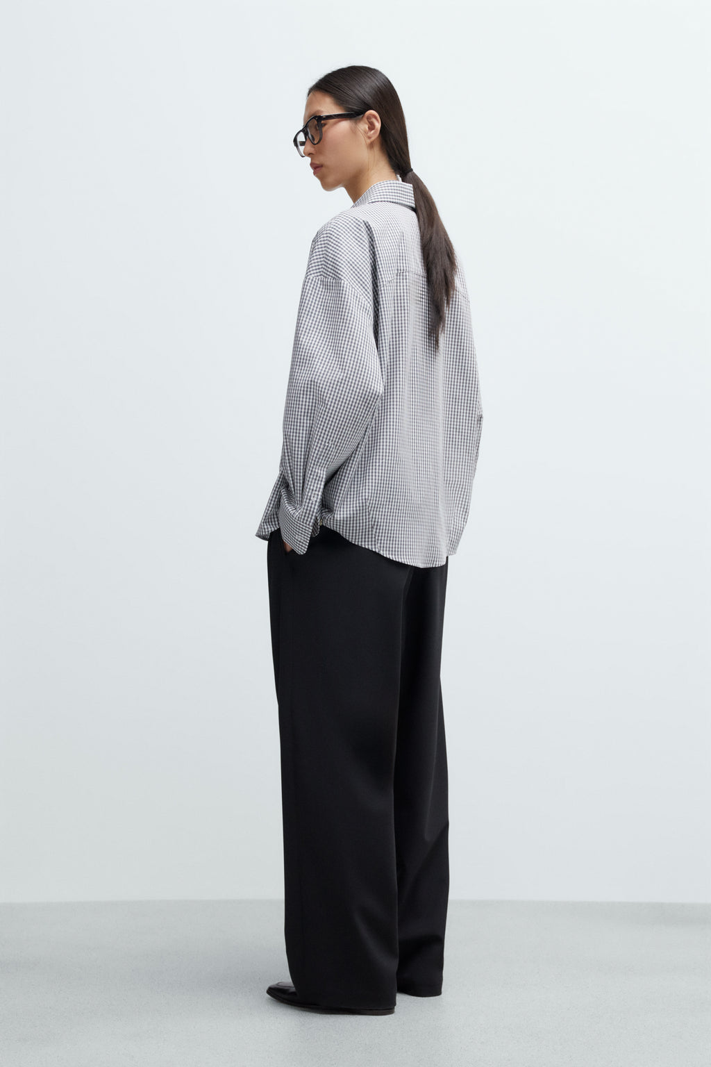 CORDERA - Oversized shirt vichy grey