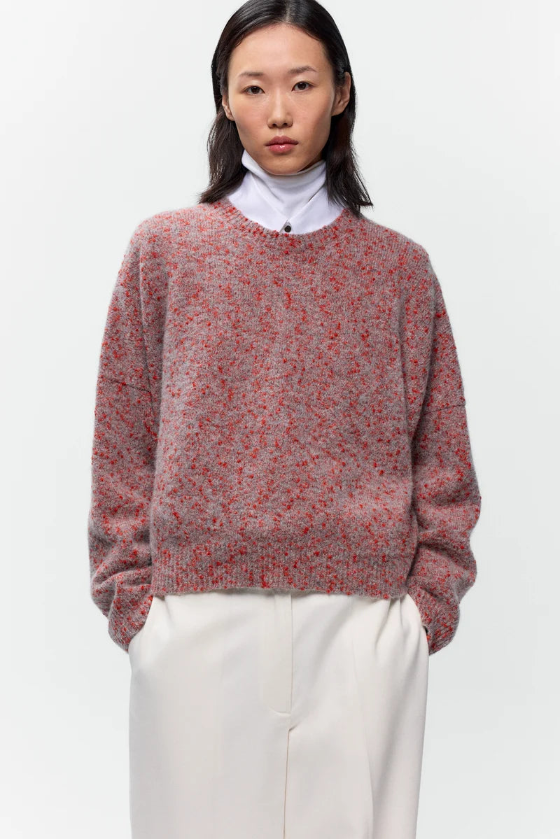 CORDERA - Speckled crewneck sweater malva