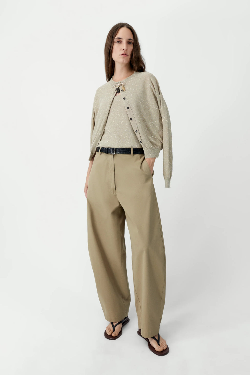 CORDERA - Linen and cotton flecked cardigan