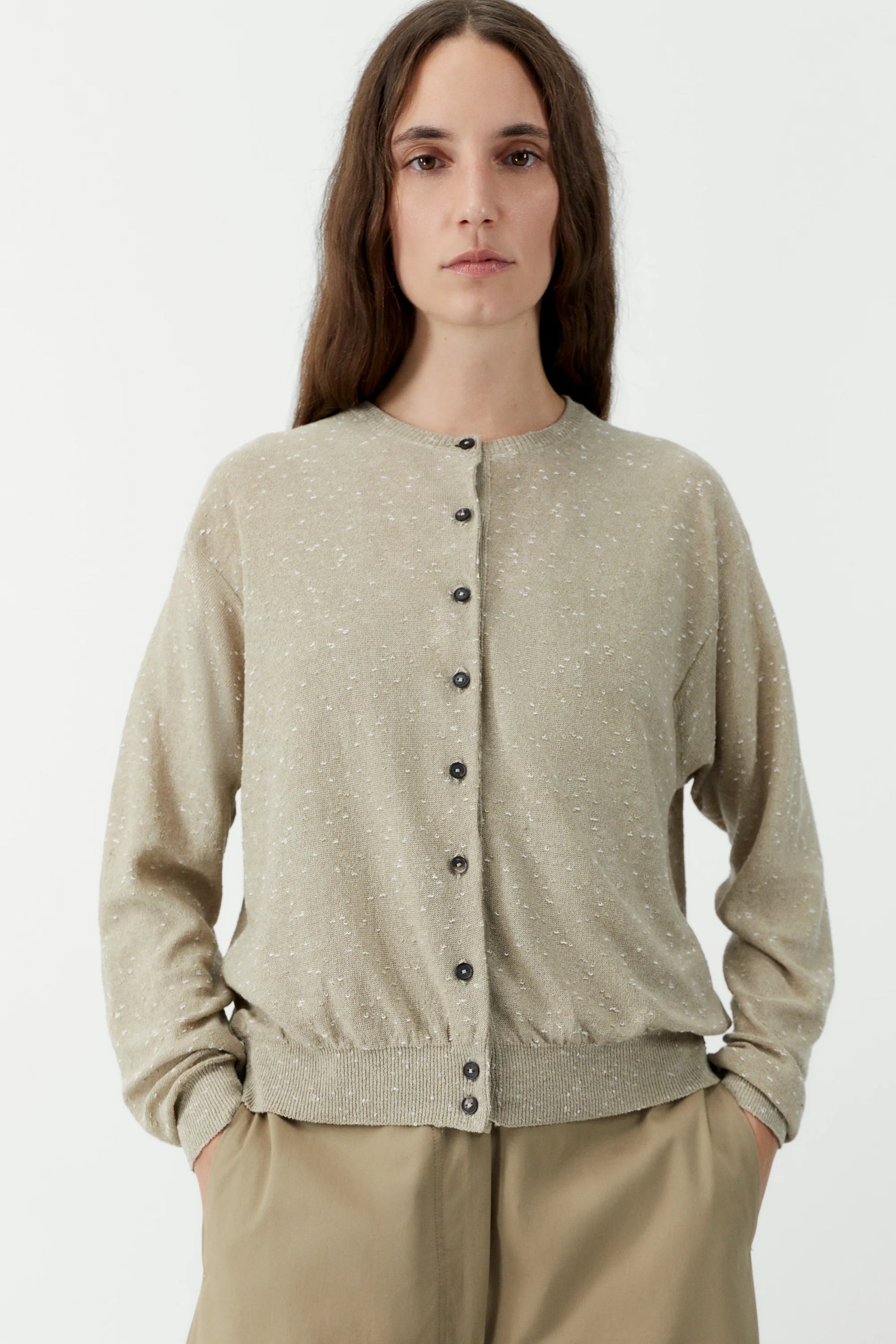 CORDERA - Linen and cotton flecked cardigan