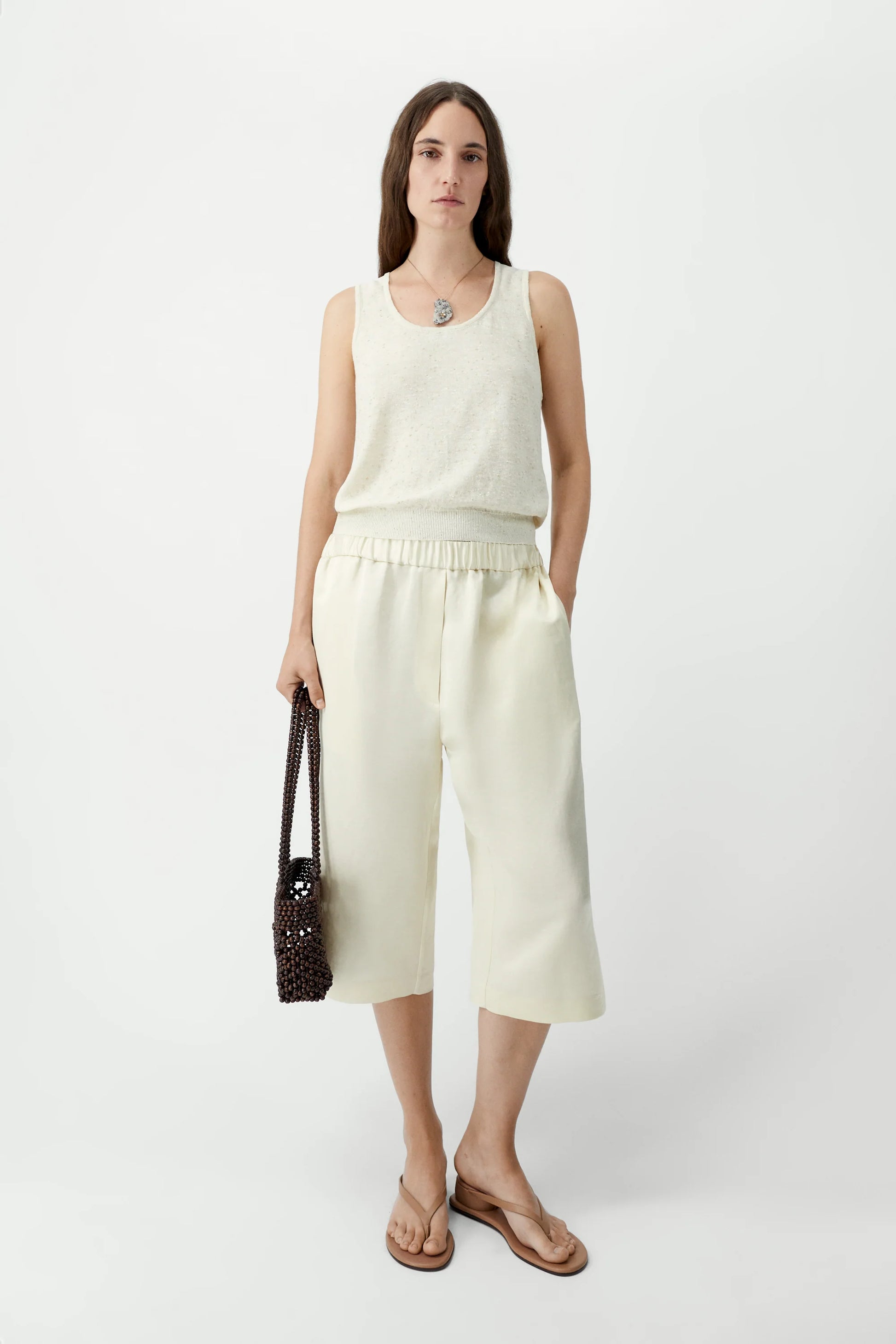 CORDERA - Linen and cotton flecked tank top