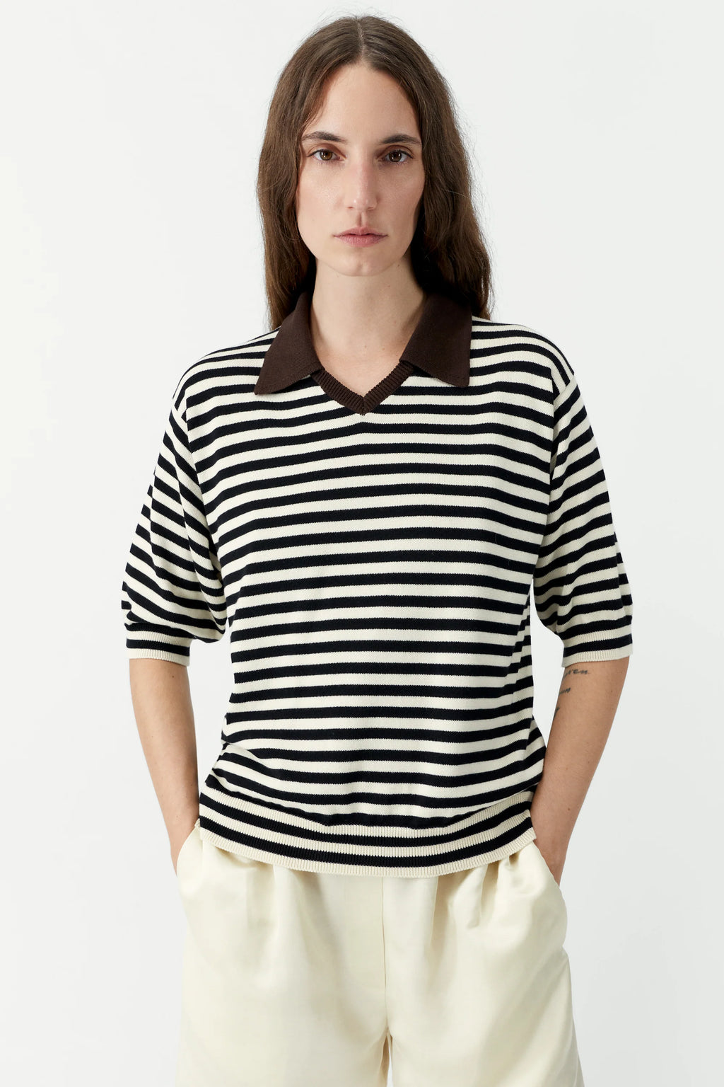 CORDERA - Organic cotton v-neck polo
