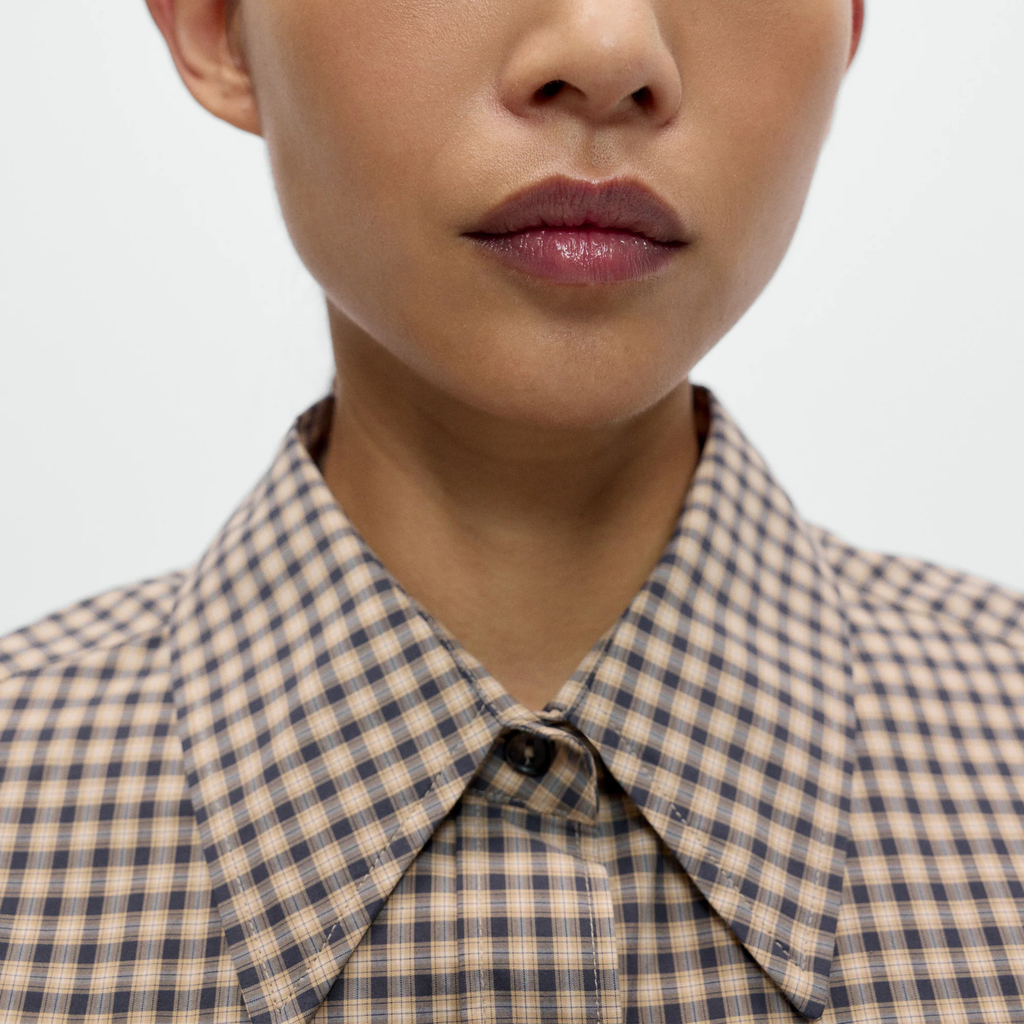 CORDERA - Checked bomber shirt black orange