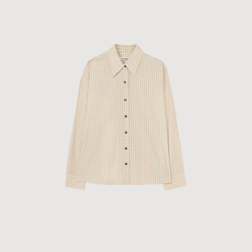 CORDERA - Checked oversized shirt Yellow brown