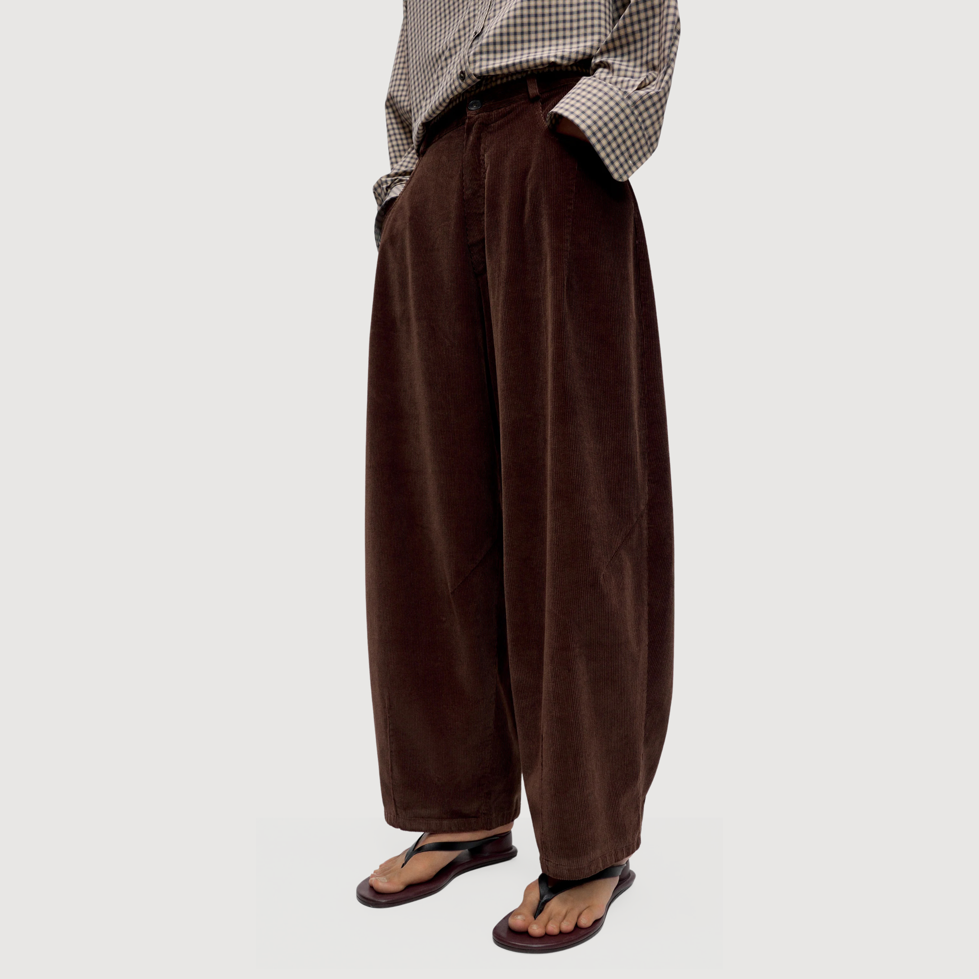 CORDERA - Corduroy baggy pants Brown