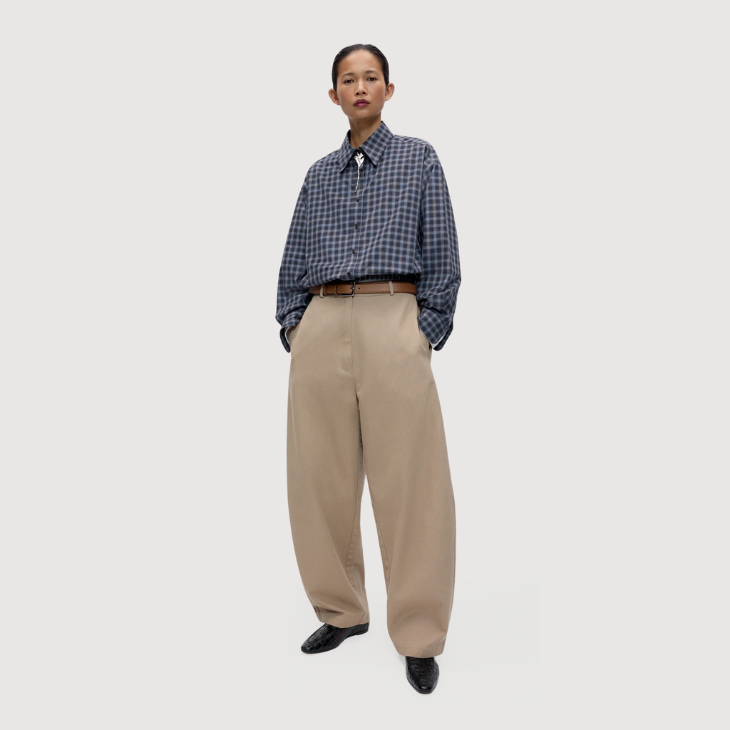 CORDERA - Cotton curved pants Camel