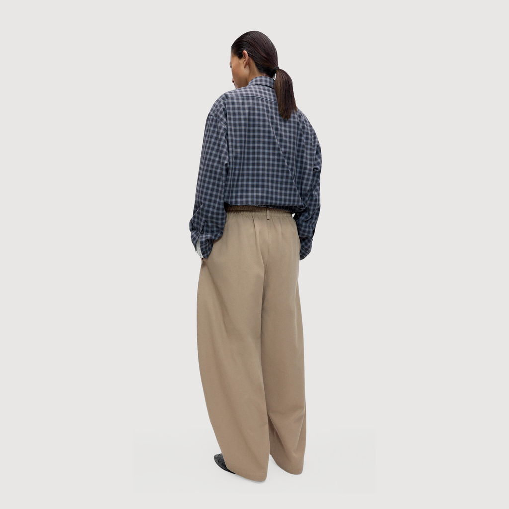 CORDERA - Cotton curved pants Camel