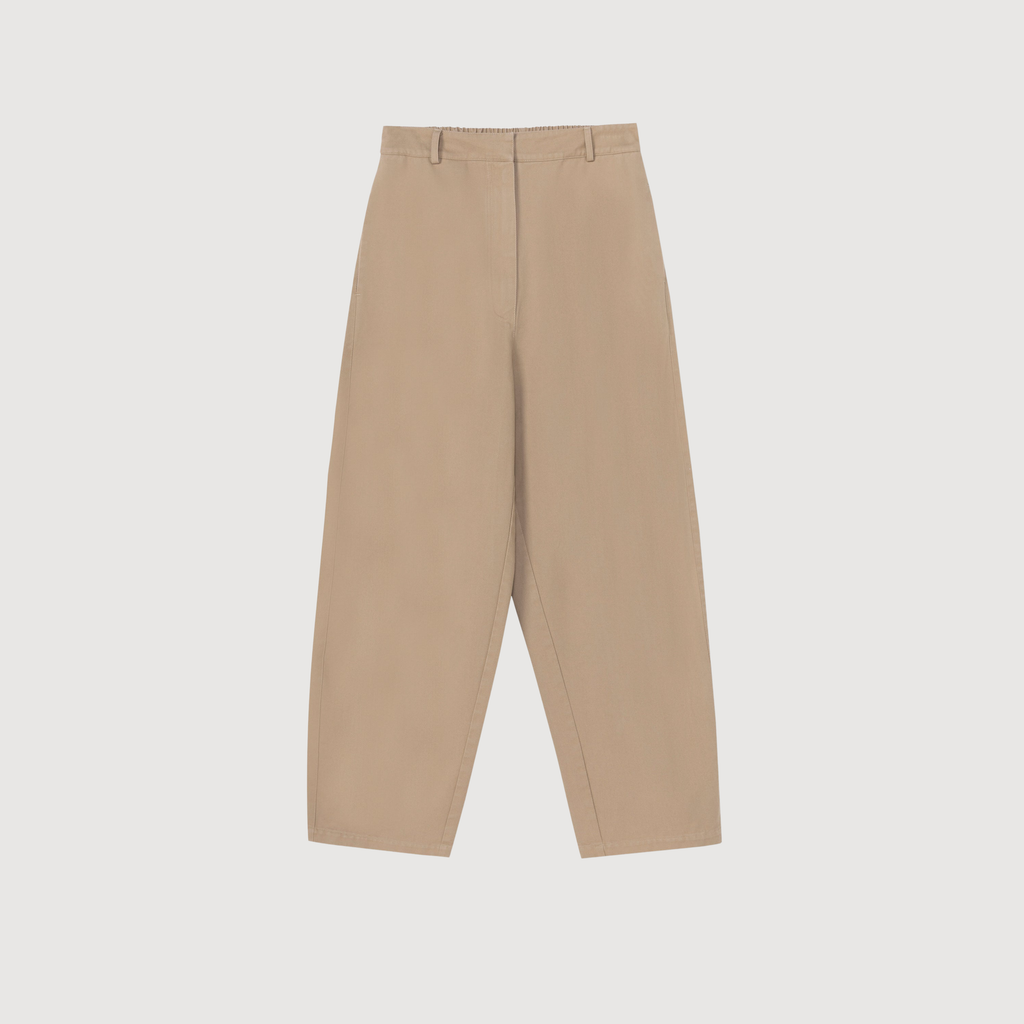 CORDERA - Cotton curved pants Camel