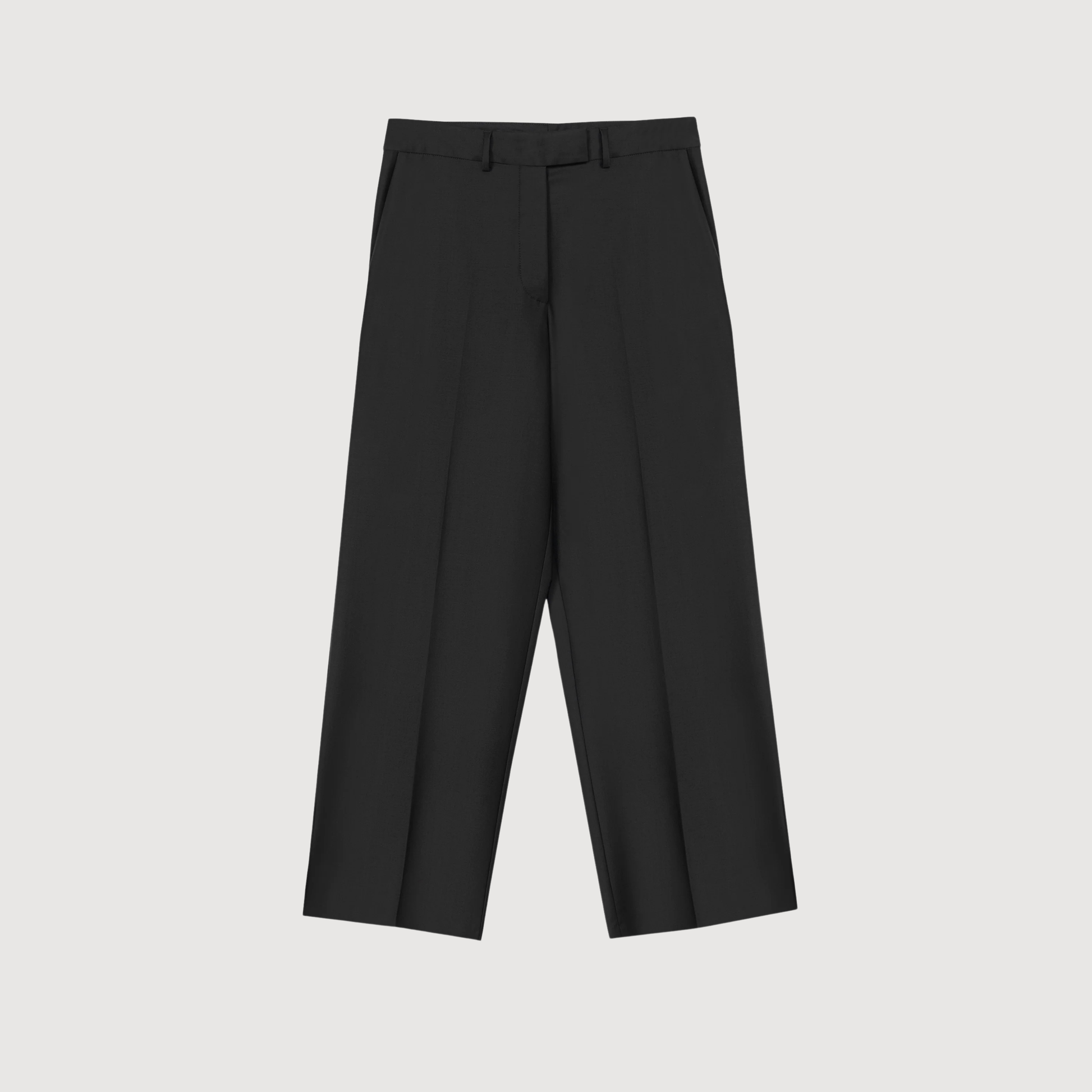 CORDERA - Low rise virgin wool pants dark brown