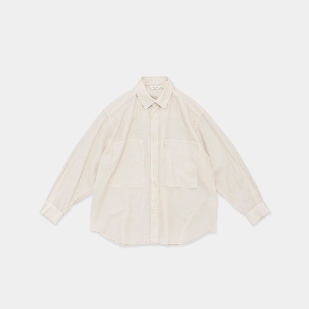 STILL BY HAND - Garment dye over-shirt ecru Sho5261os