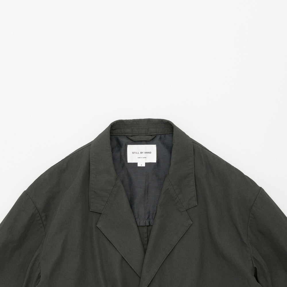 STILL BY HAND - Jacket garment dye 3B dark olive Jk2261os