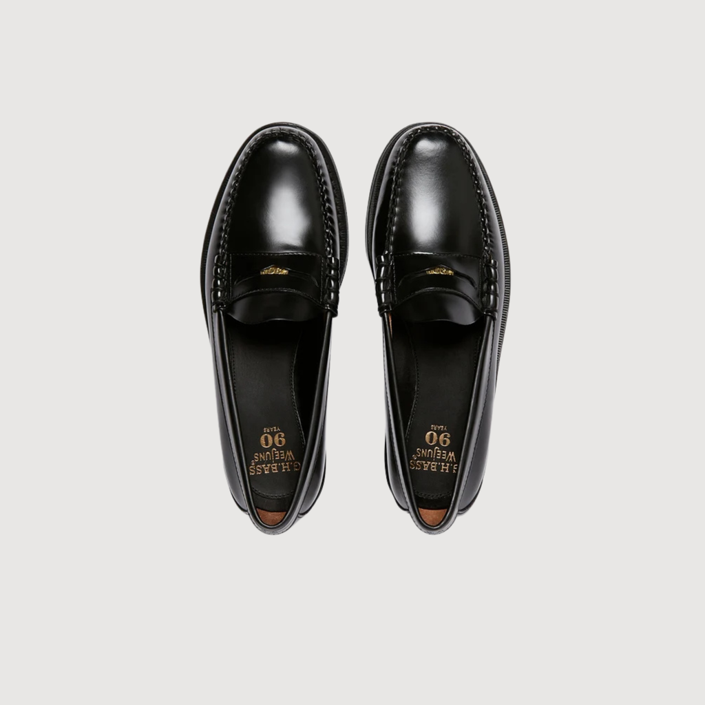 GH BASS - Weejuns Anniversary Larson Penny Loafers Black Leather