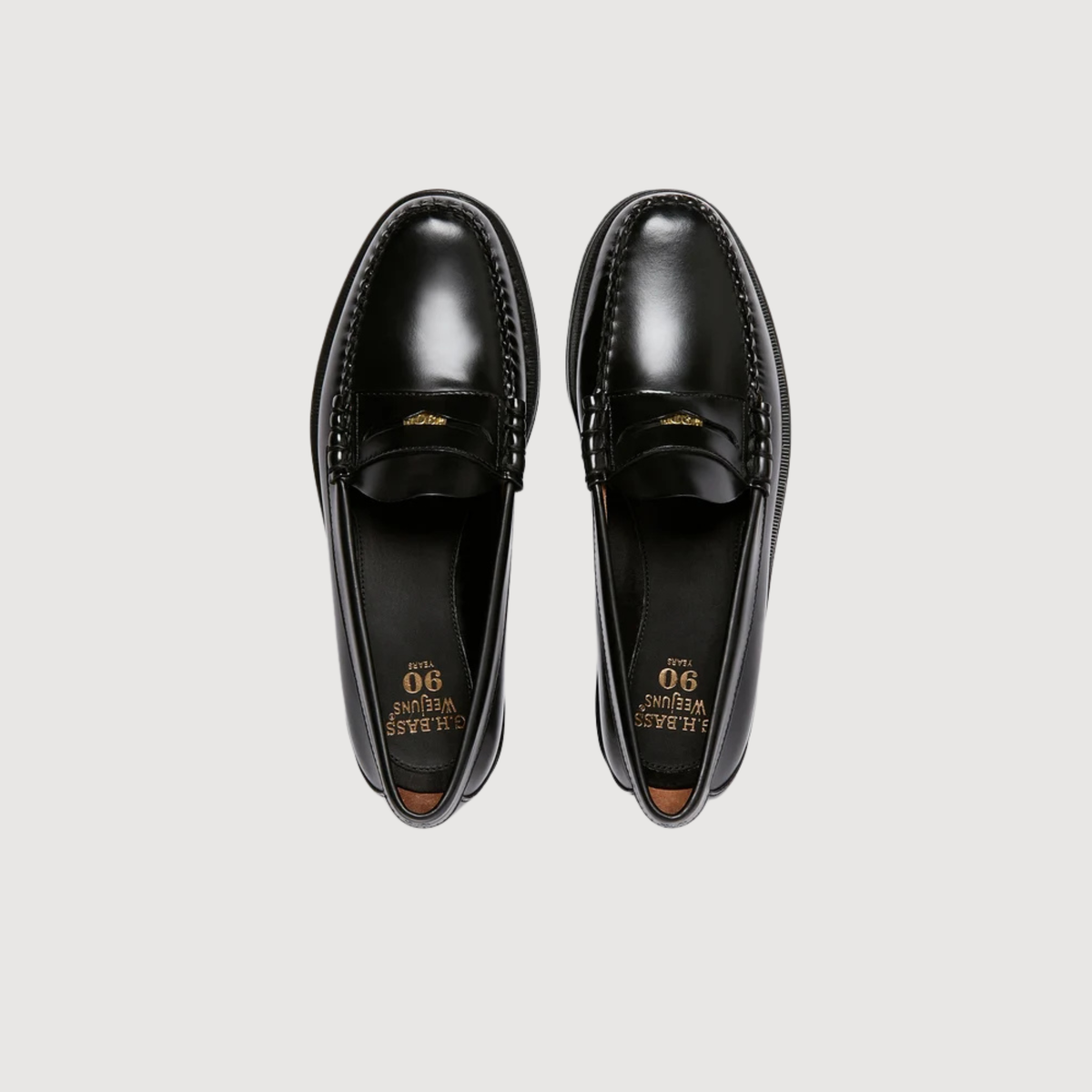 GH BASS - Weejuns Anniversary Larson Penny Loafers Black Leather