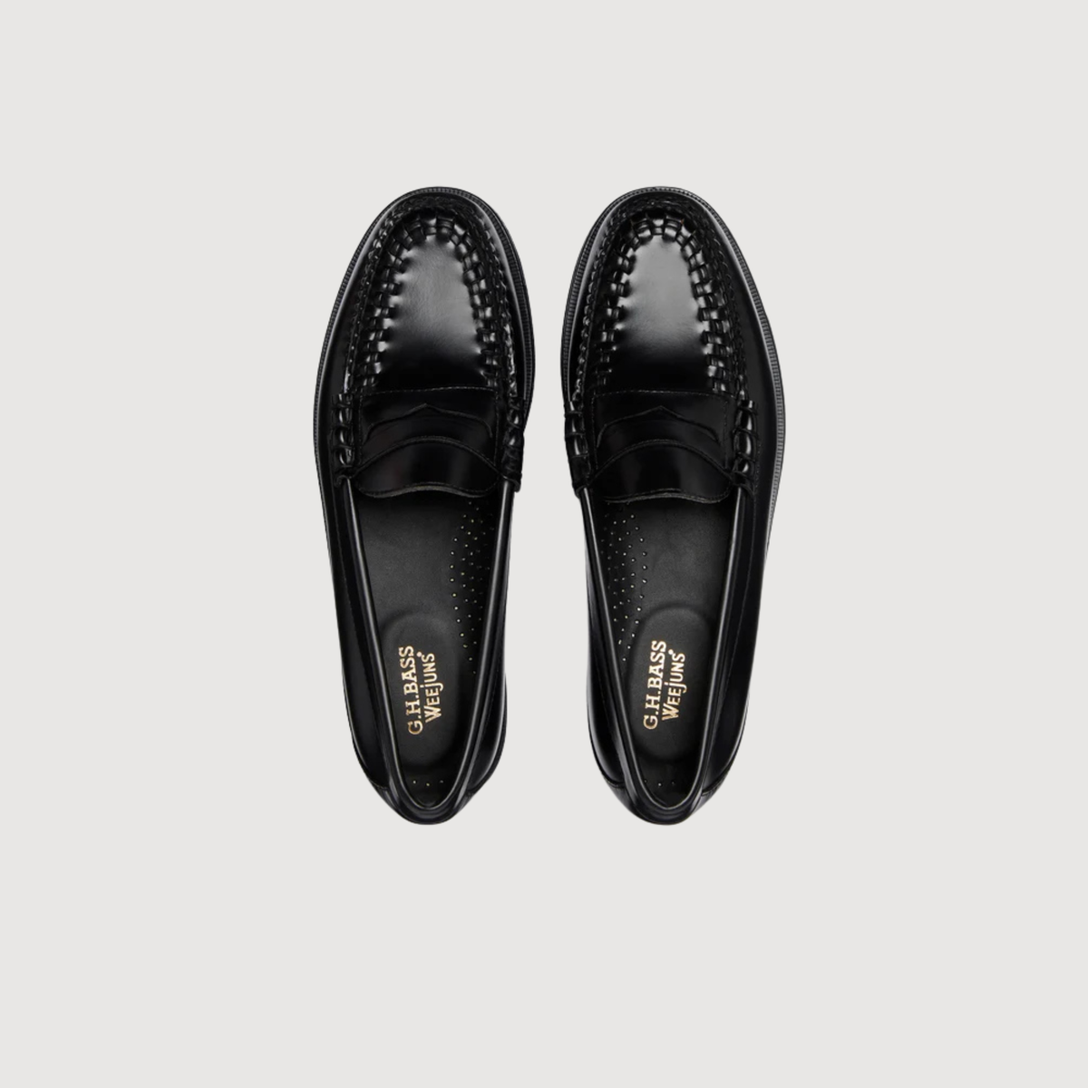 GH BASS - Weejuns Larson Weave Loafers Black Leather