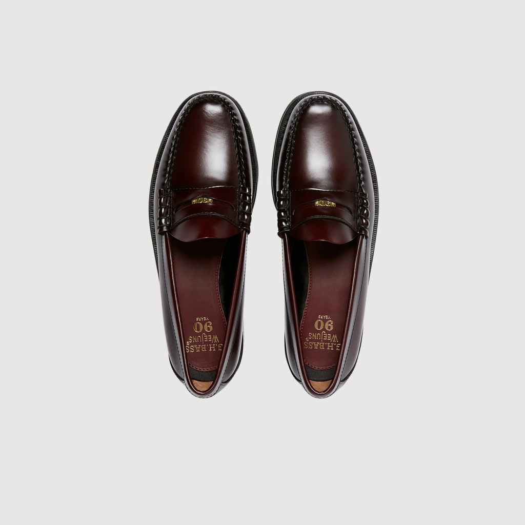 GH BASS - Weejuns Anniversary Larson Penny Loafers Wine Leather