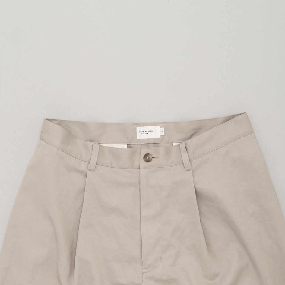 STILL BY HAND - Linen mixed wide short taupe Pt10261os