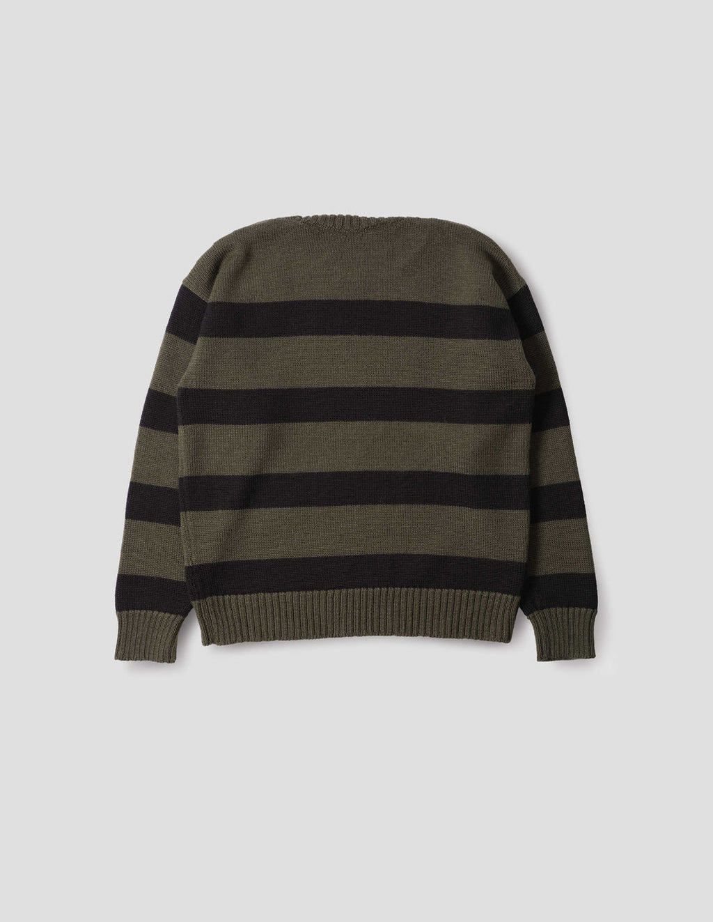 MHL. - Graphic striped crew virgin wool green black